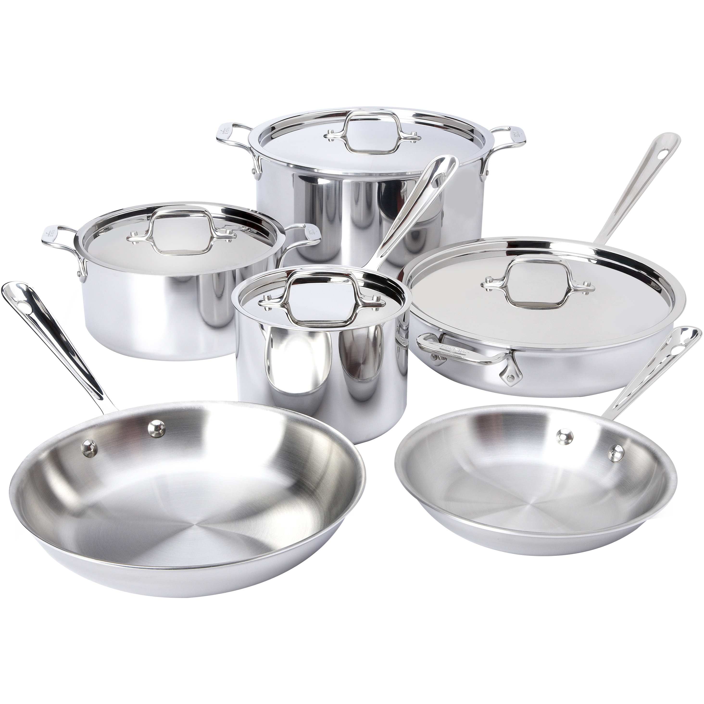 All-Clad Stainless Steel 10 Piece Cookware Set & Reviews | Wayfair Stainless Steel Wok All Clad