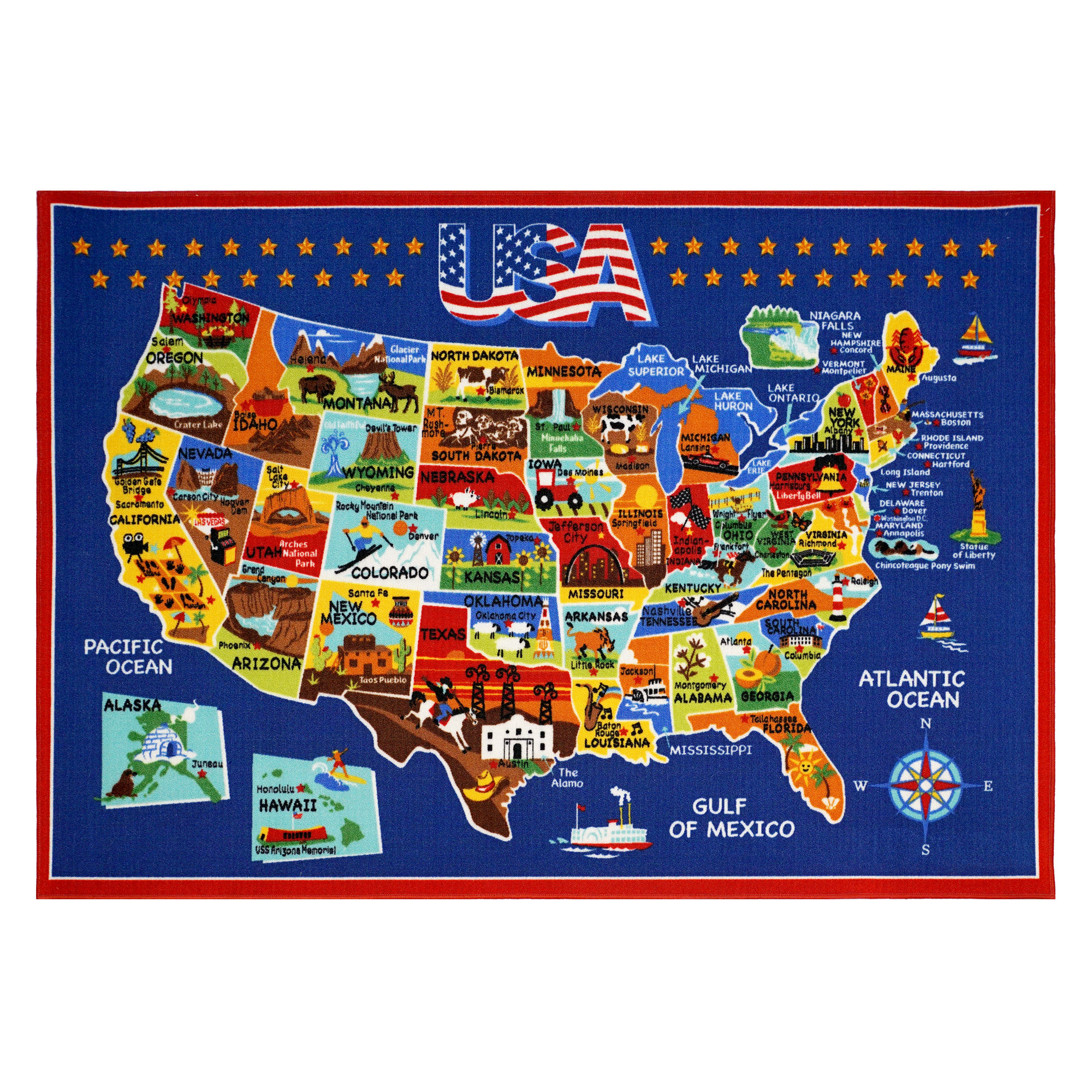 Smithsonian Rugs USA Map Area Rug Wayfair