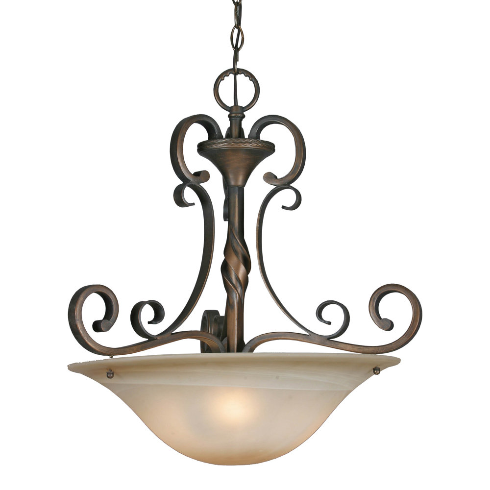 Golden Lighting Meridian 3 Light Bowl Inverted Pendant Wayfair