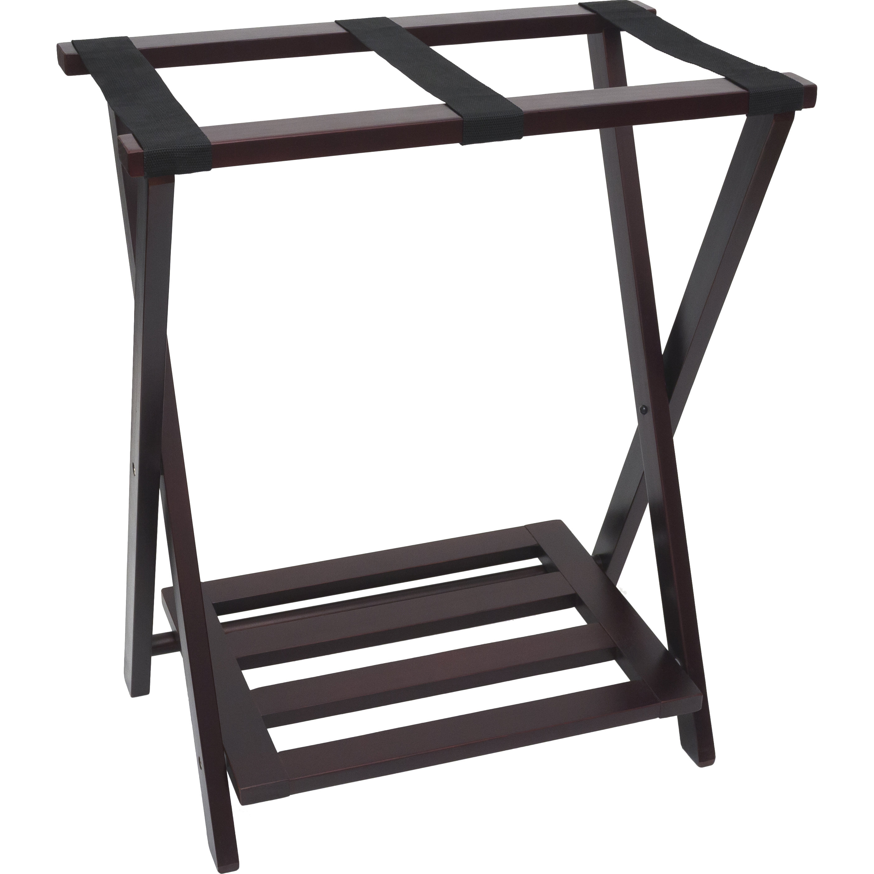 Lipper International Right Height Luggage Rack with Shoe Shelf