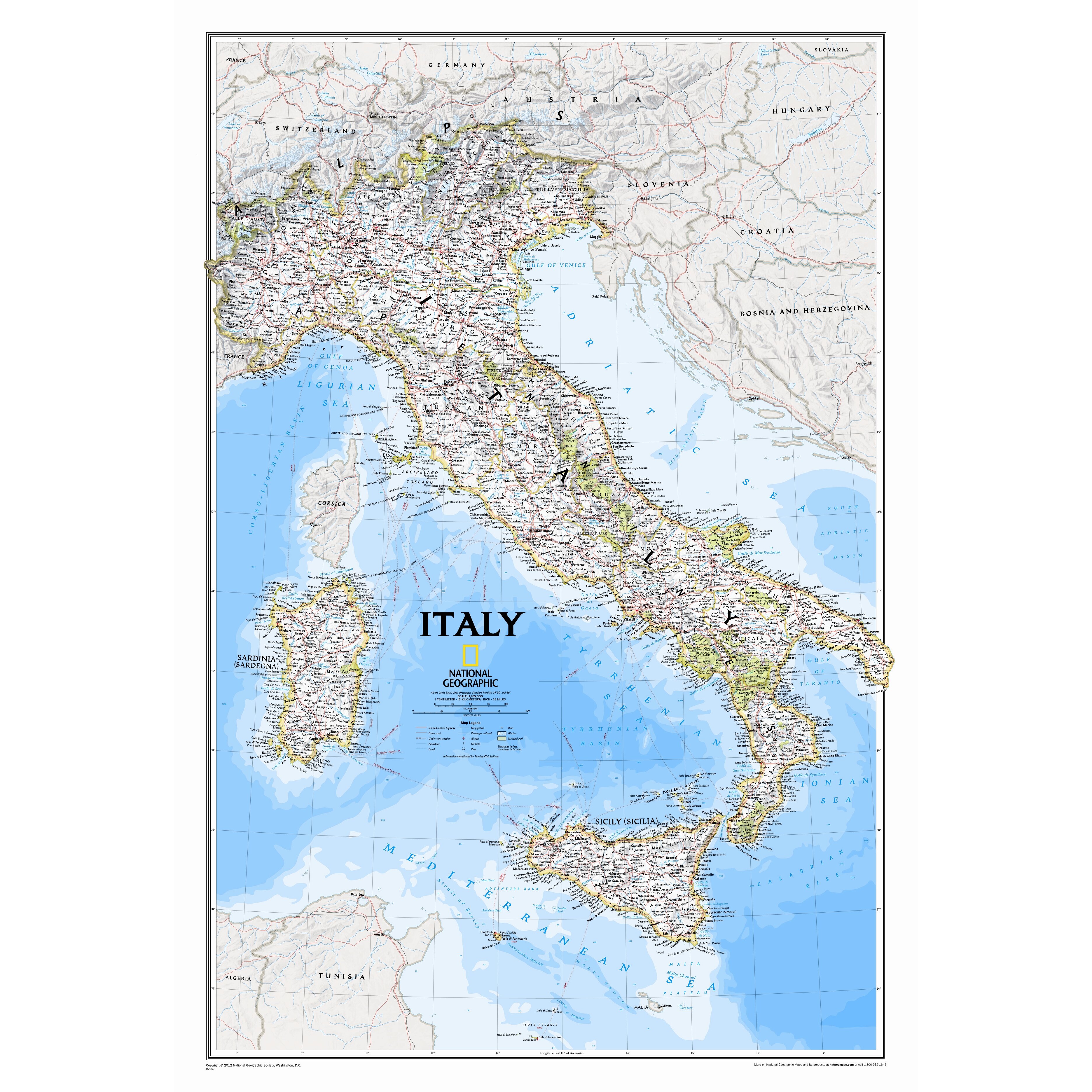 National Geographic Maps Italy Classic Wall Map Reviews Wayfair   National Geographic Maps Italy Classic Wall Map RE00602297 