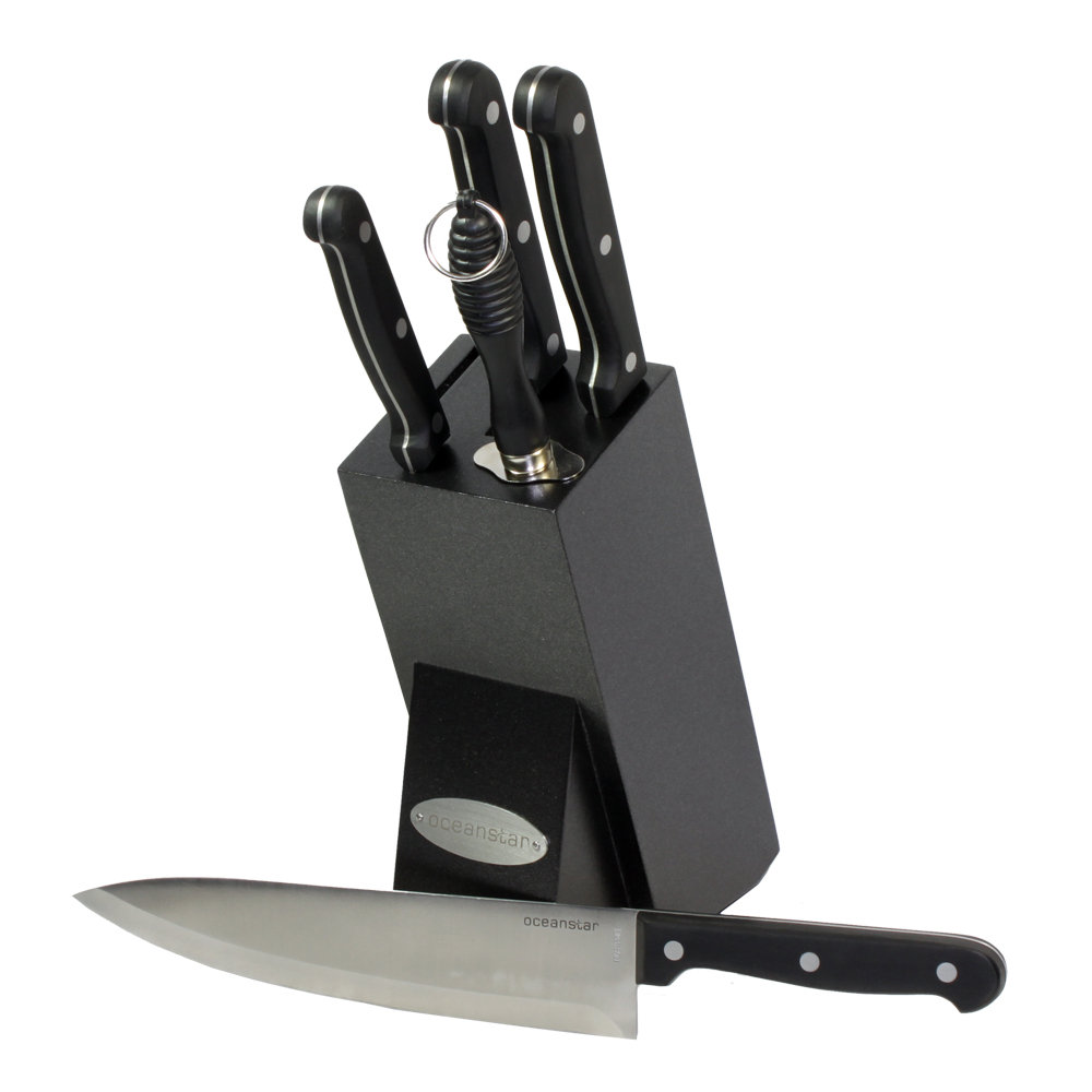 Oceanstar Design Contemporary 6 Piece Knife Block Set & Reviews Wayfair