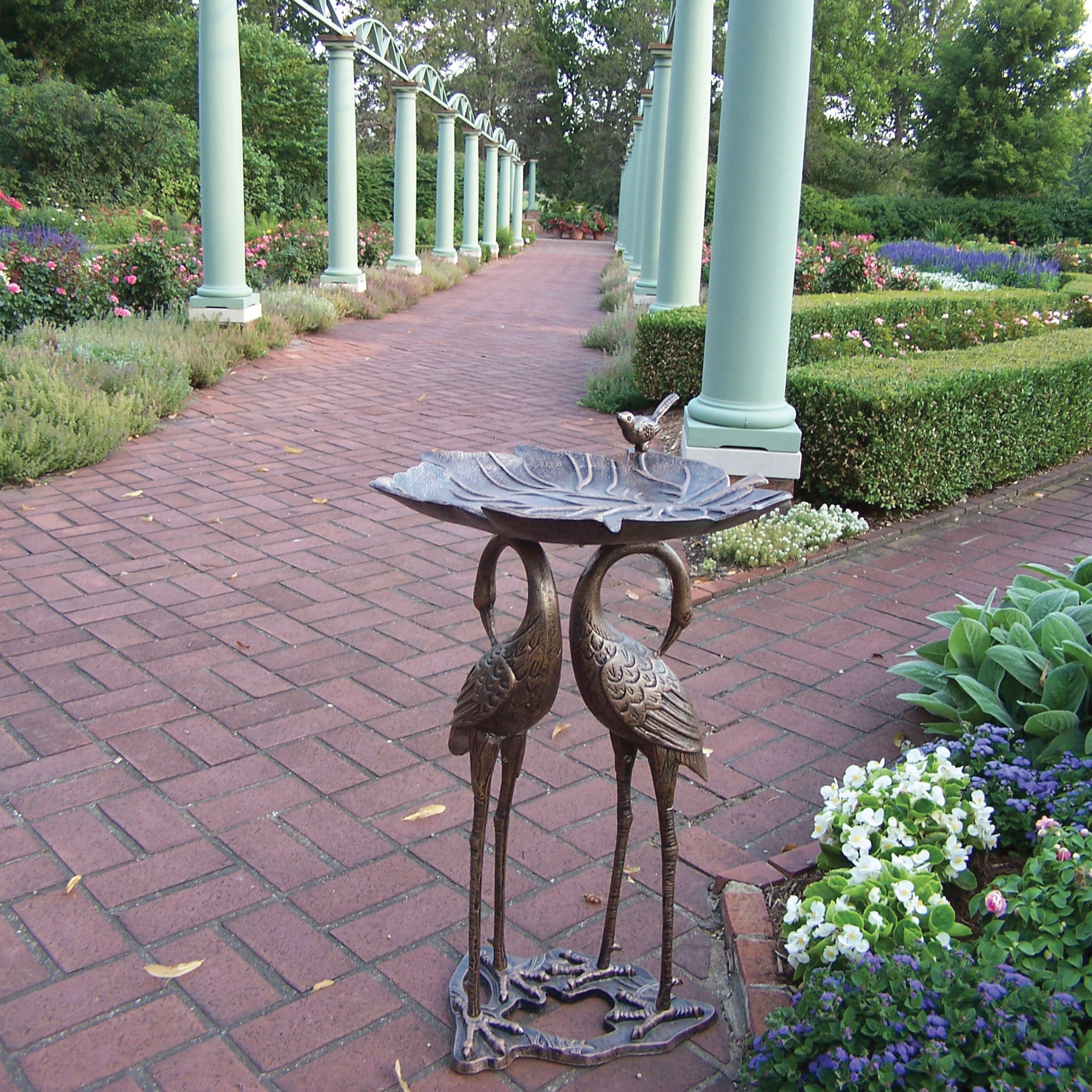 Oakland Living 2 Crane Lily Bird Bath & Reviews Wayfair