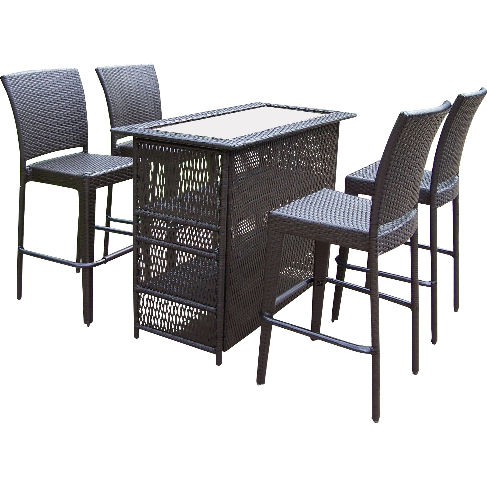 Oakland Living Elite Resin Wicker 5 Piece Bar Set Wayfair 7397