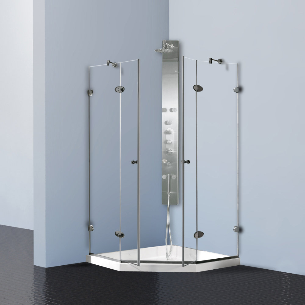Vigo Gemini 40 x 40in. Frameless NeoAngle Shower Enclosure with .375