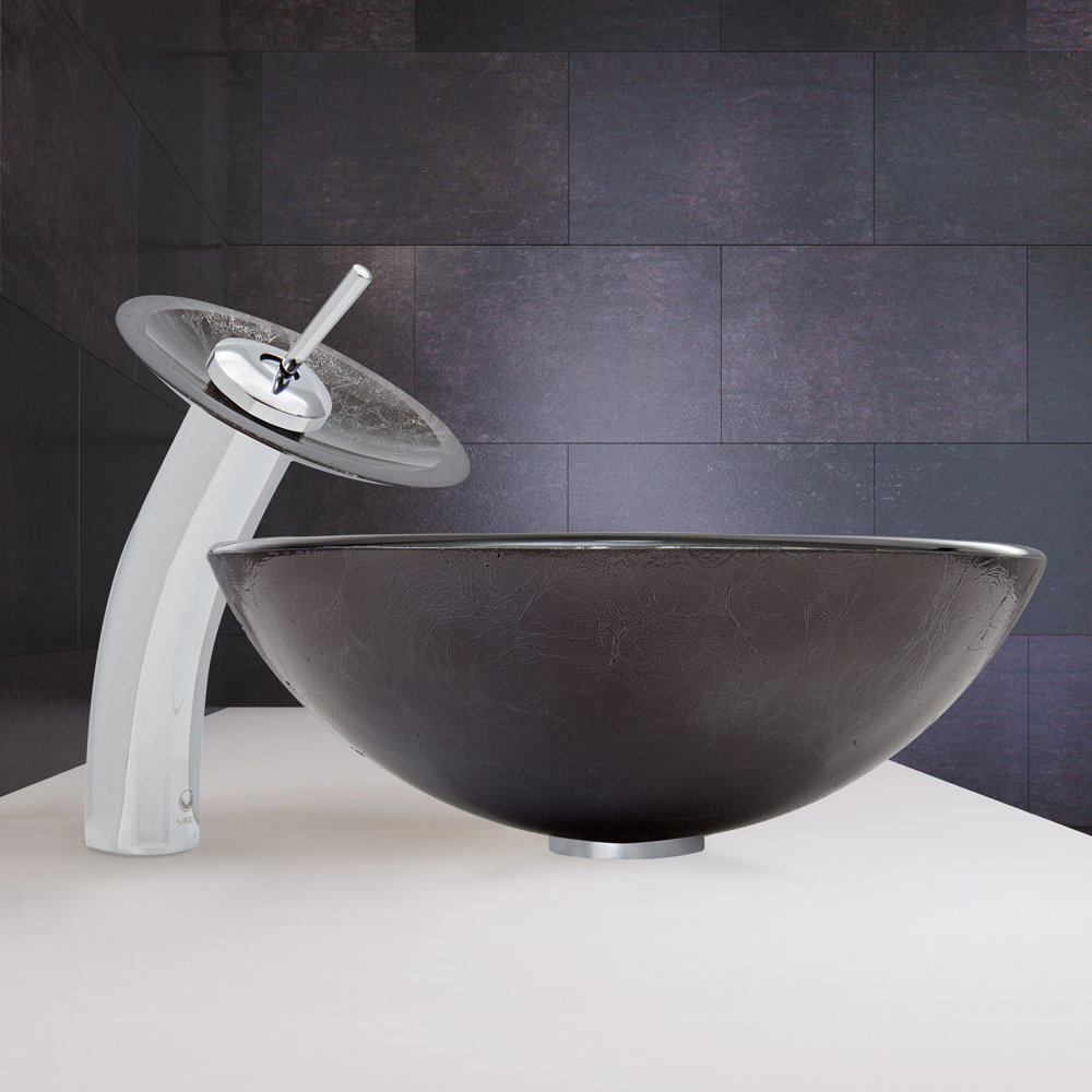 glass waterfall bathroom sink faucet vigo gray onyx glass vessel bathroom sink and waterfall faucet with matte black reviews wayfair glass waterfall bathroom sink faucet vigo gray onyx glass vessel bathroom sink and waterfall faucet with matte black reviews wayfair