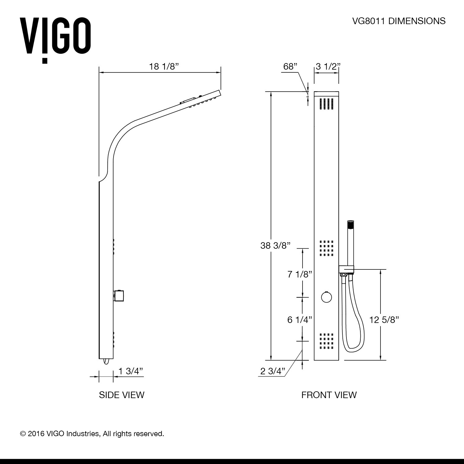 Vigo Retrofit Shower Panel System with Rain Shower Head & Reviews Wayfair