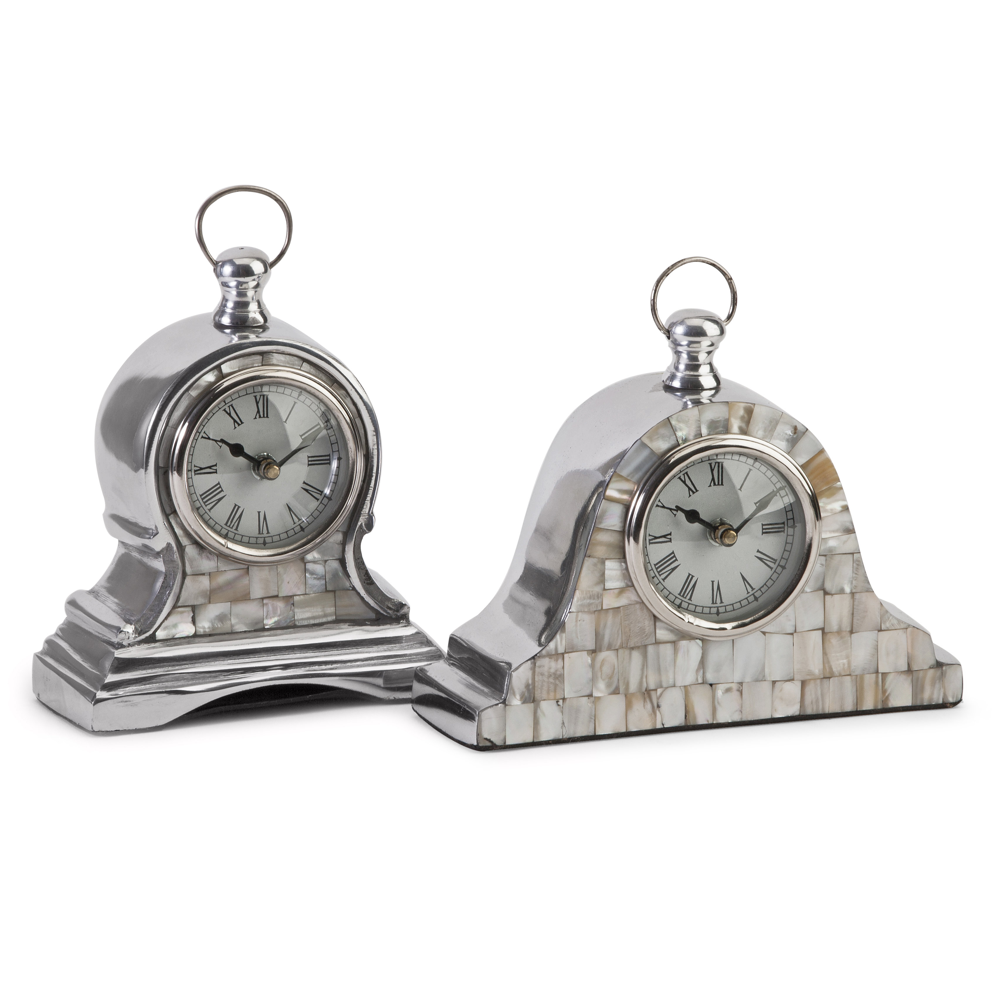 IMAX 2 Piece Mother of Pearl Table Clock Set & Reviews | Wayfair