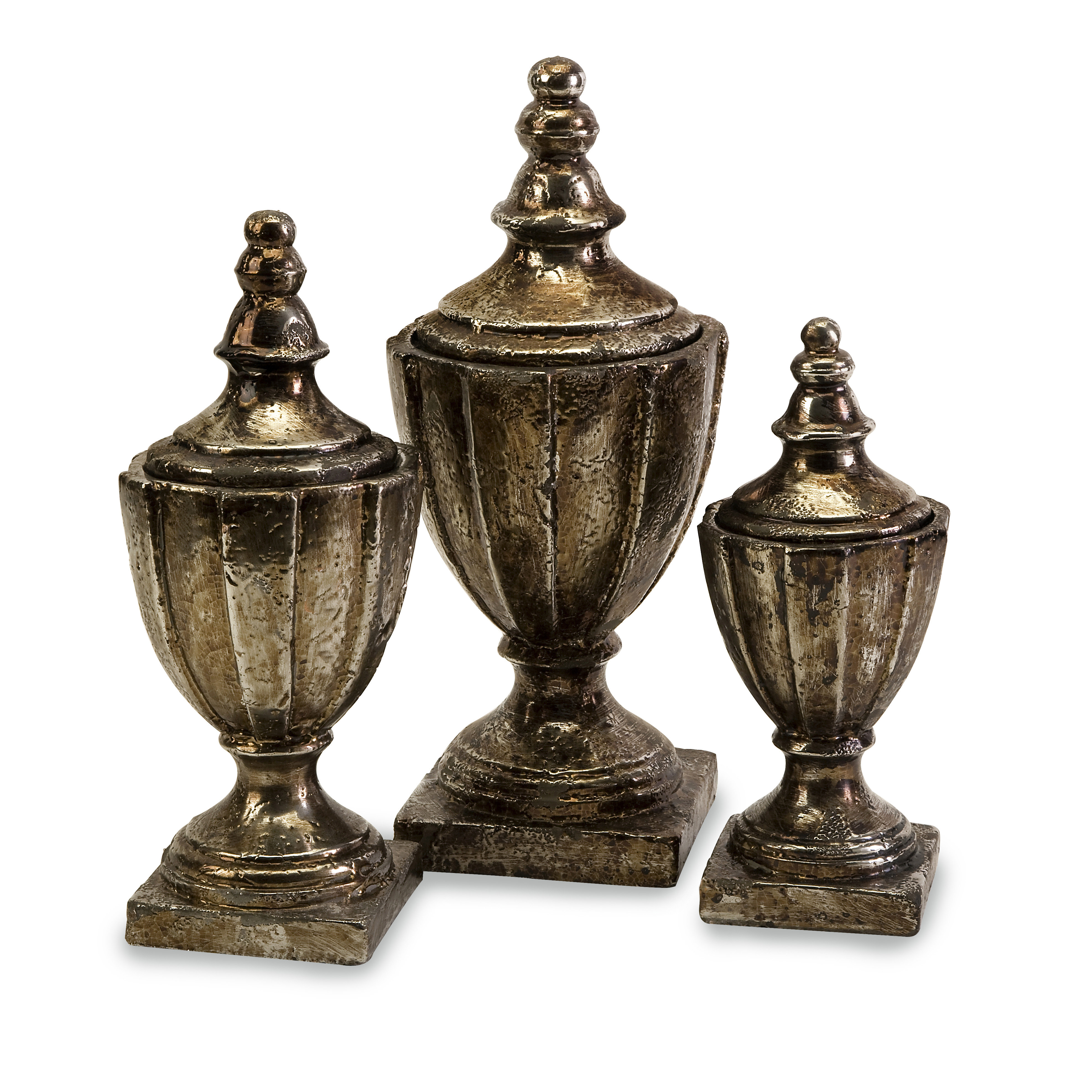 IMAX 3 Piece Neville Lidded Decorative Urn Set & Reviews Wayfair