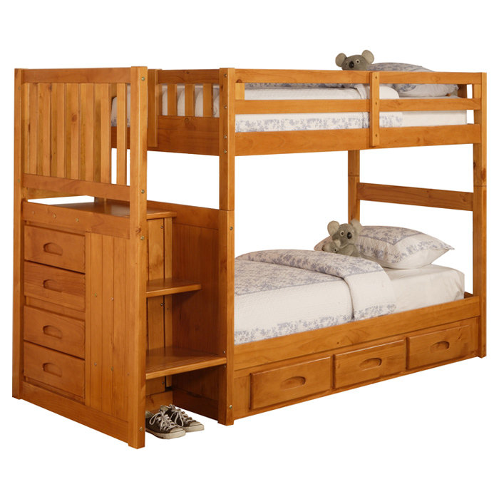 Discovery World Furniture Weston Twin over Twin Bunk Bed with Stairs