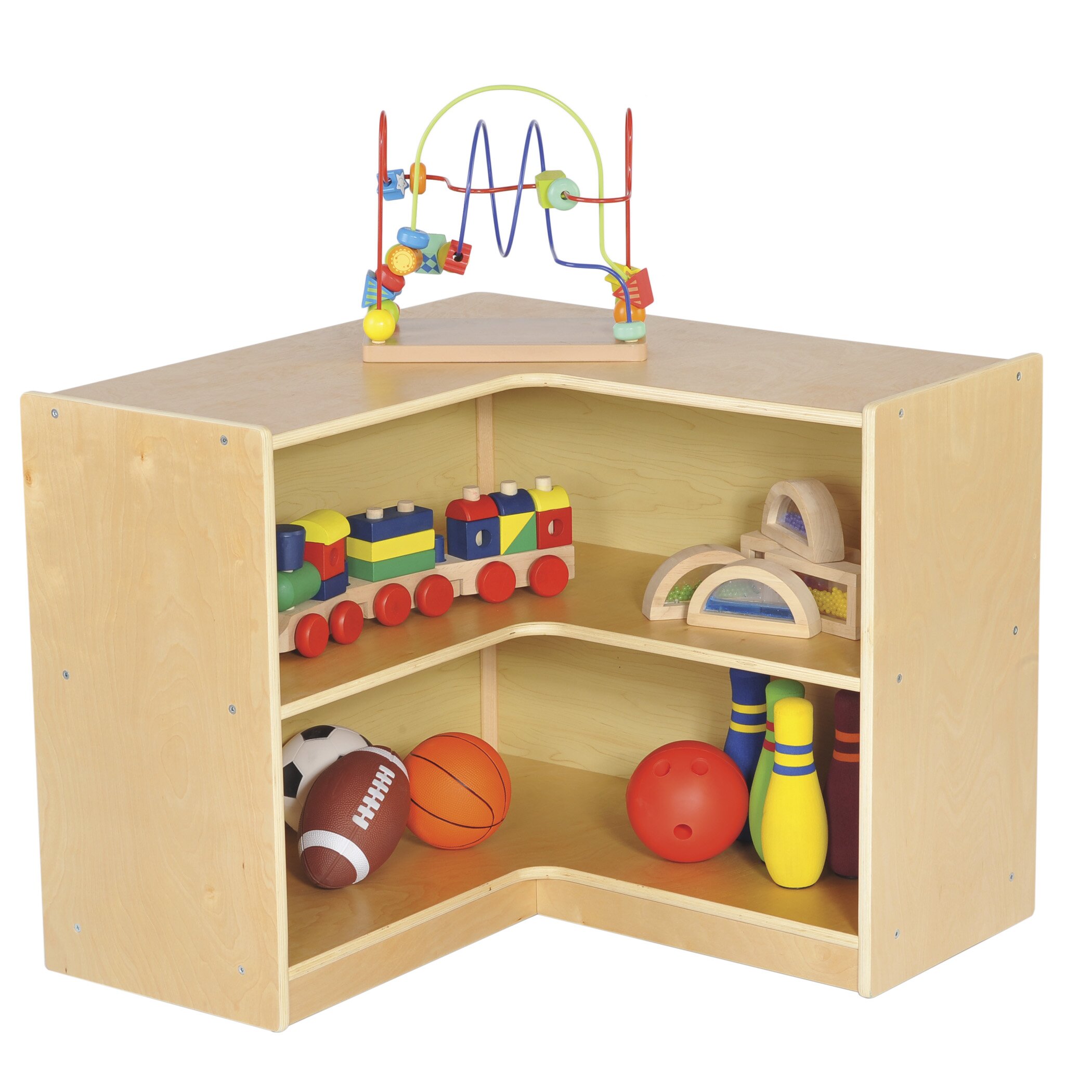 ECR4Kids Birch Corner Shelving Unit & Reviews | Wayfair