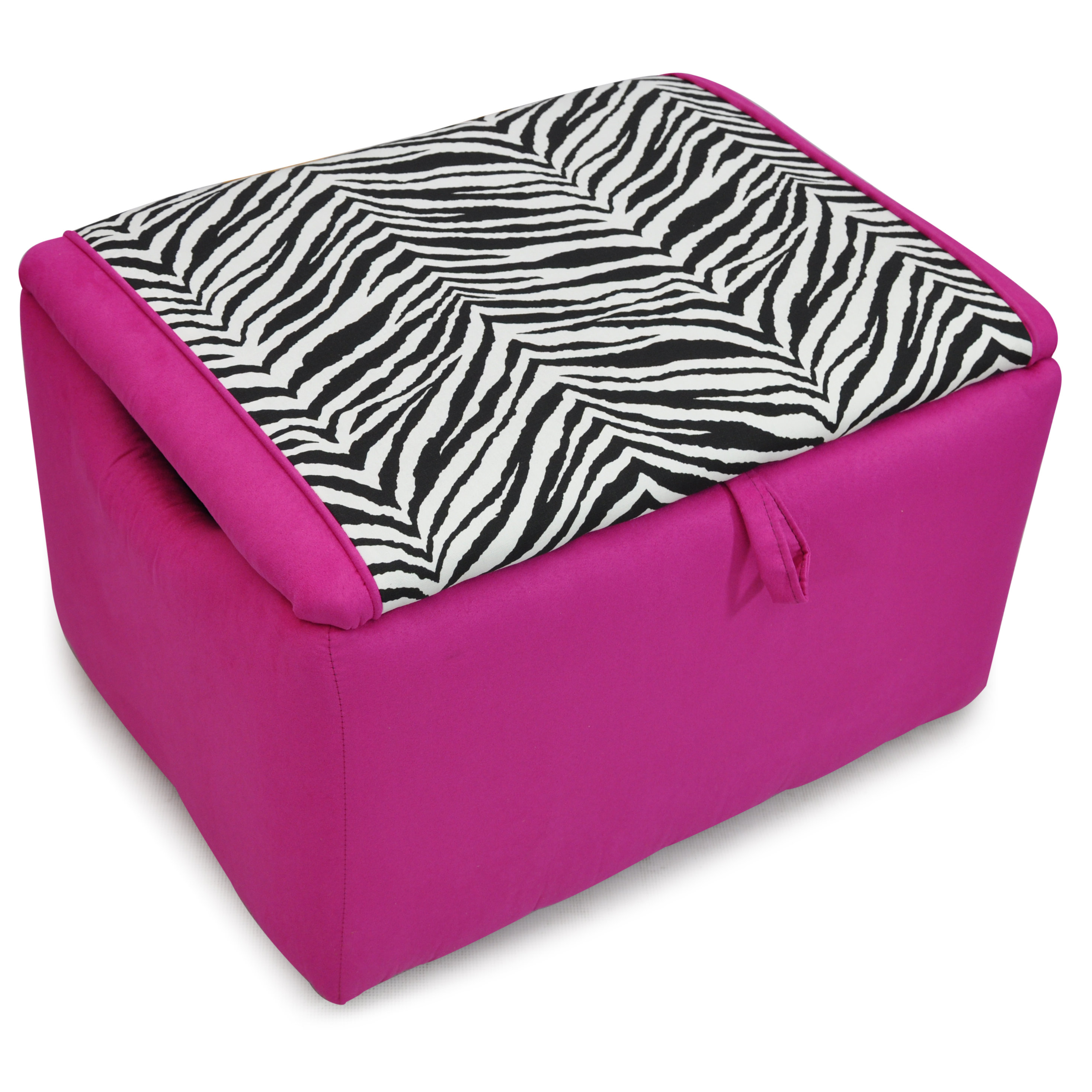 KidzWorld Mixy Kids Suede Ottoman with Storage Compartment Wayfair