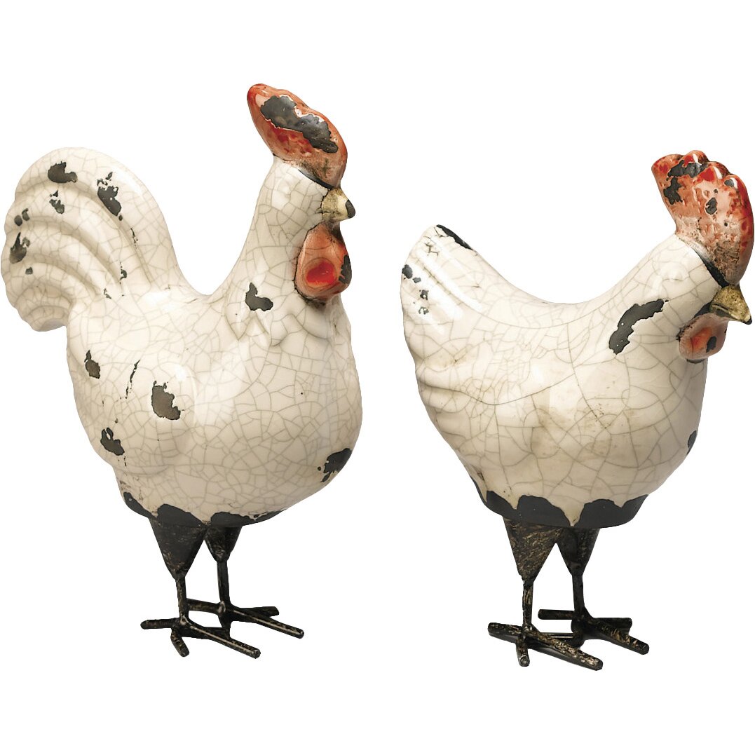 AA Importing Chicken and Rooster Pair Figurine & Reviews | Wayfair