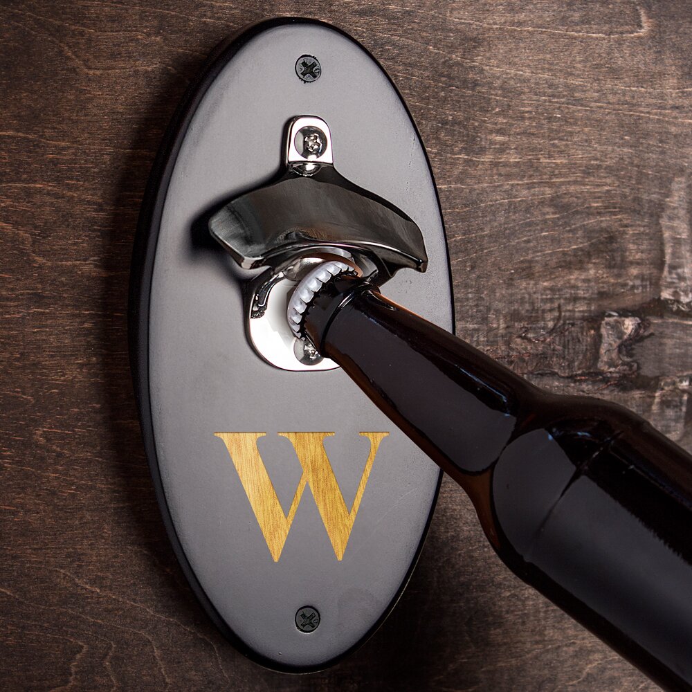 Cathys Concepts Personalized Wall Mounted Bottle Opener Reviews Wayfair   Custom Wall Mounted Bottle Opener 4913 