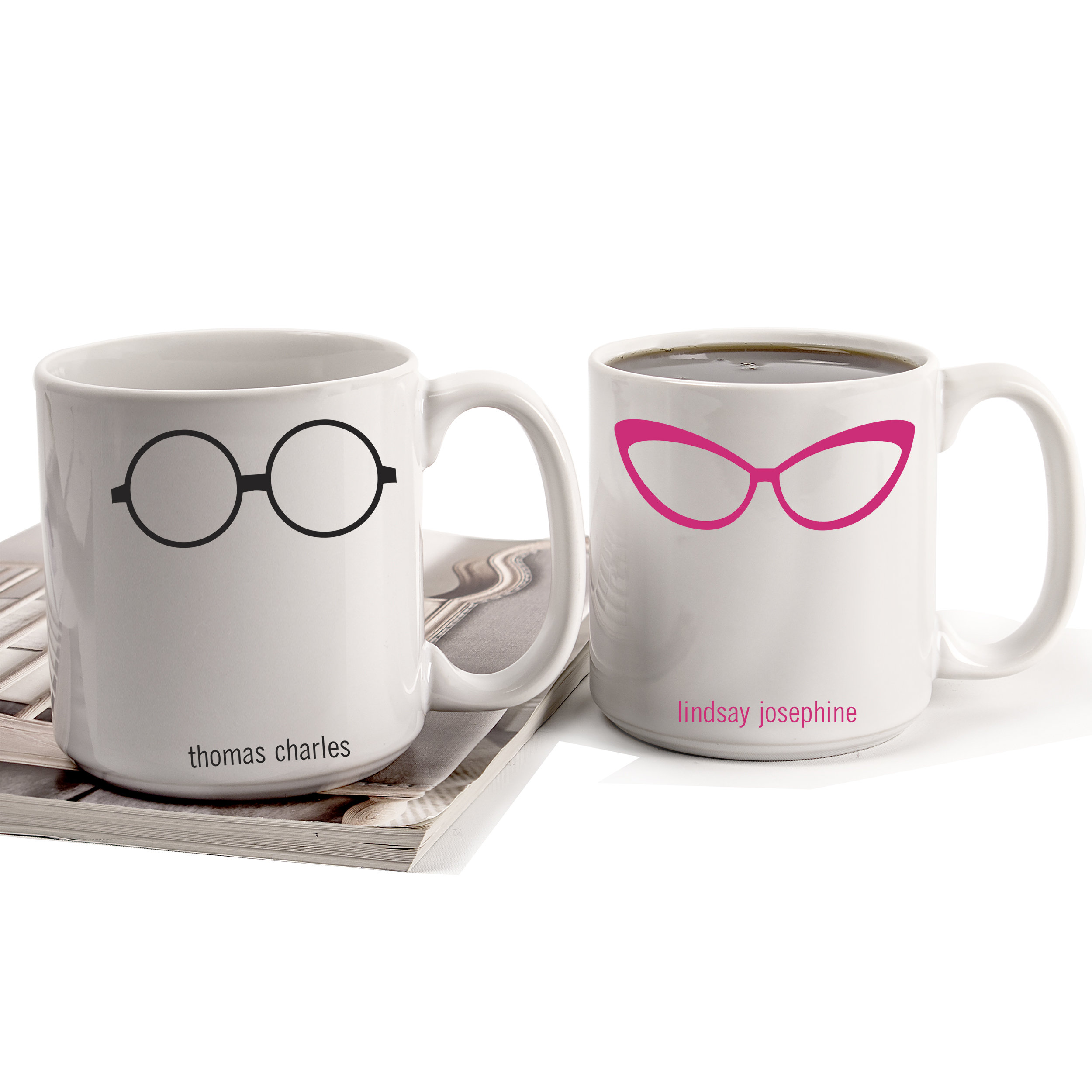 Cathys Concepts 2 Piece Personalized 20 oz. Geek Glasses Coffee Mug Set Wayfair
