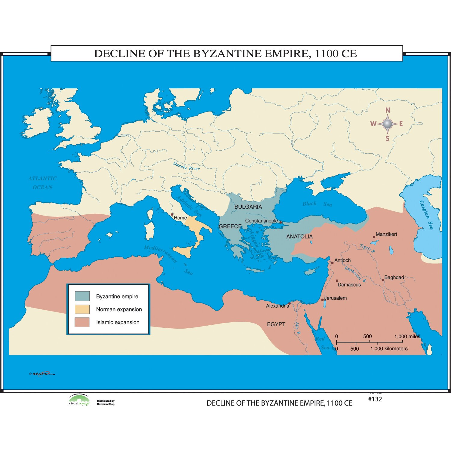 Universal Map World History Wall Maps - Decline Of Byzantine Empire ...