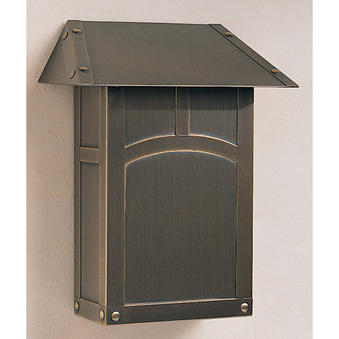 Arroyo Craftsman Evergreen Wall Mounted Mailbox with Rain Overhang