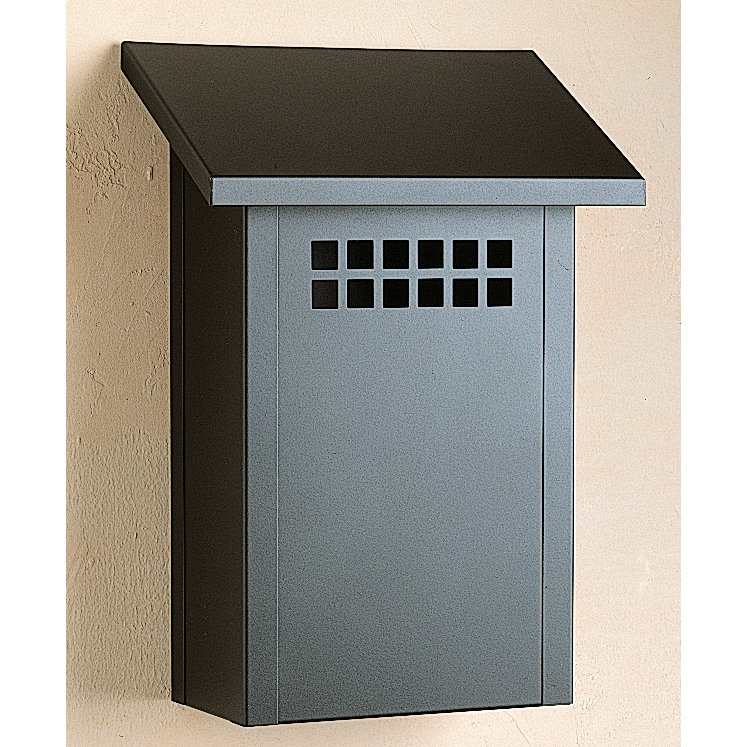 Arroyo Craftsman Glasgow Wall Mounted Mailbox with Rain Overhang
