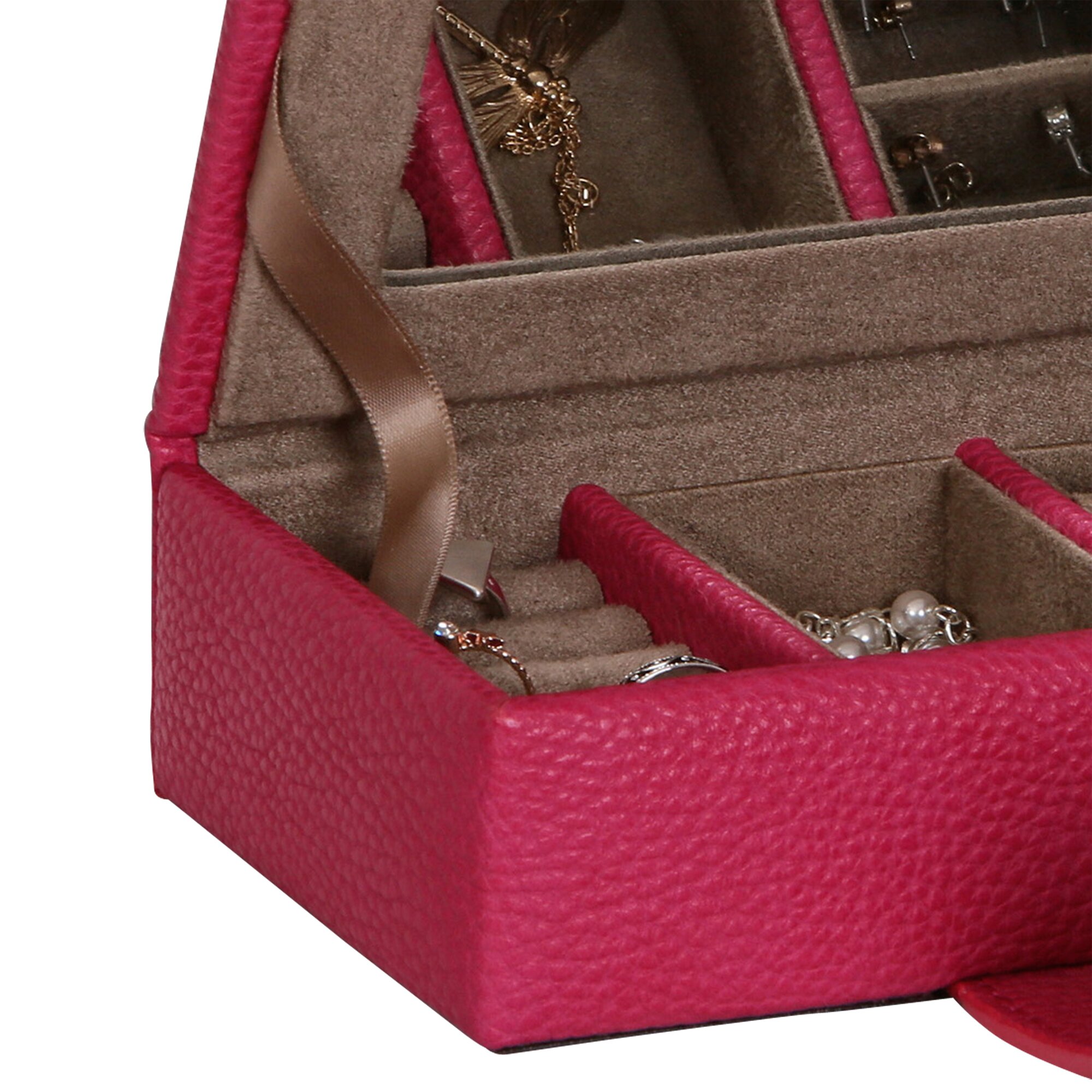 faux leather travel jewelry case