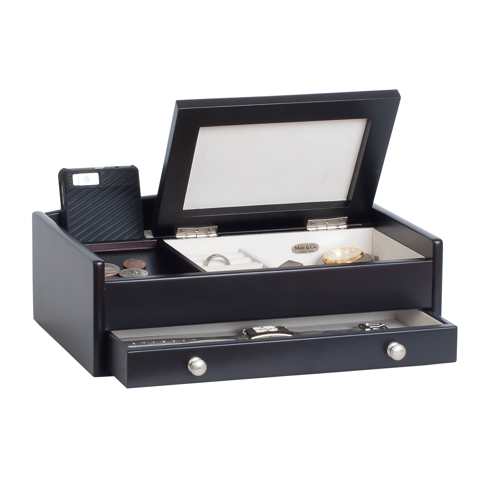 Mele & Co. Kent Men's Dresser Top Jewelry Box & Reviews Wayfair