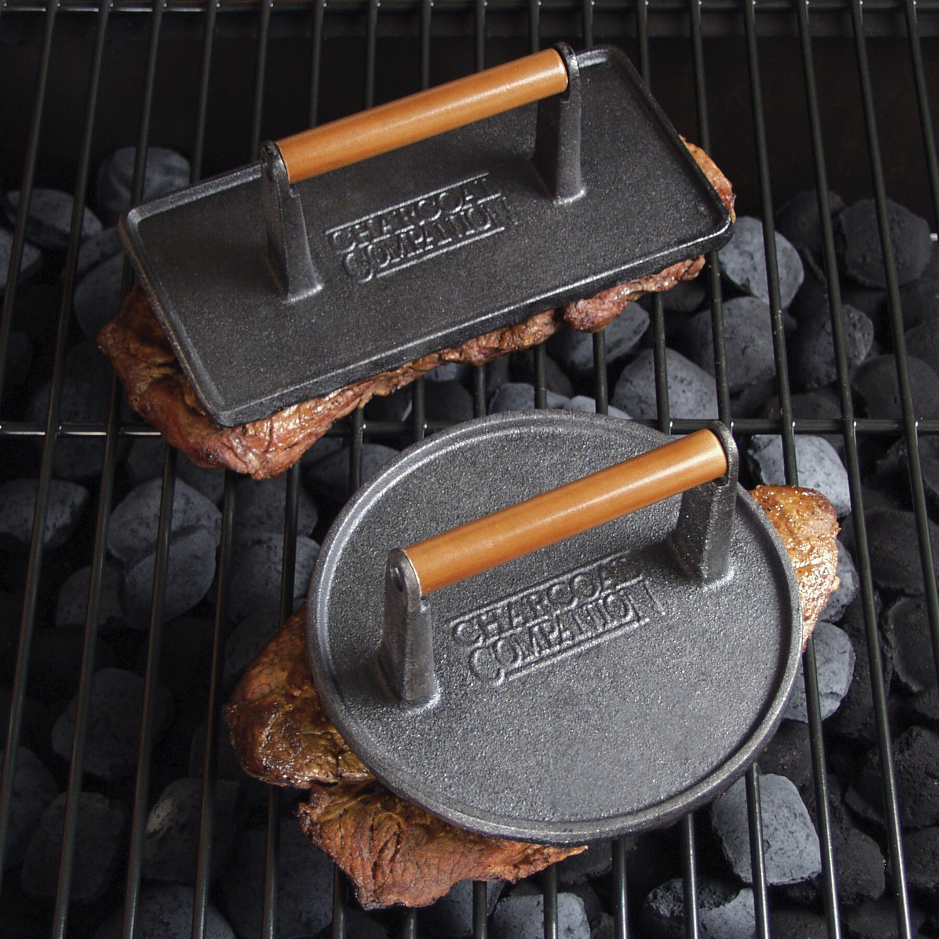 Charcoal Companion Cast Iron Rectangular Grill Press & Reviews Wayfair