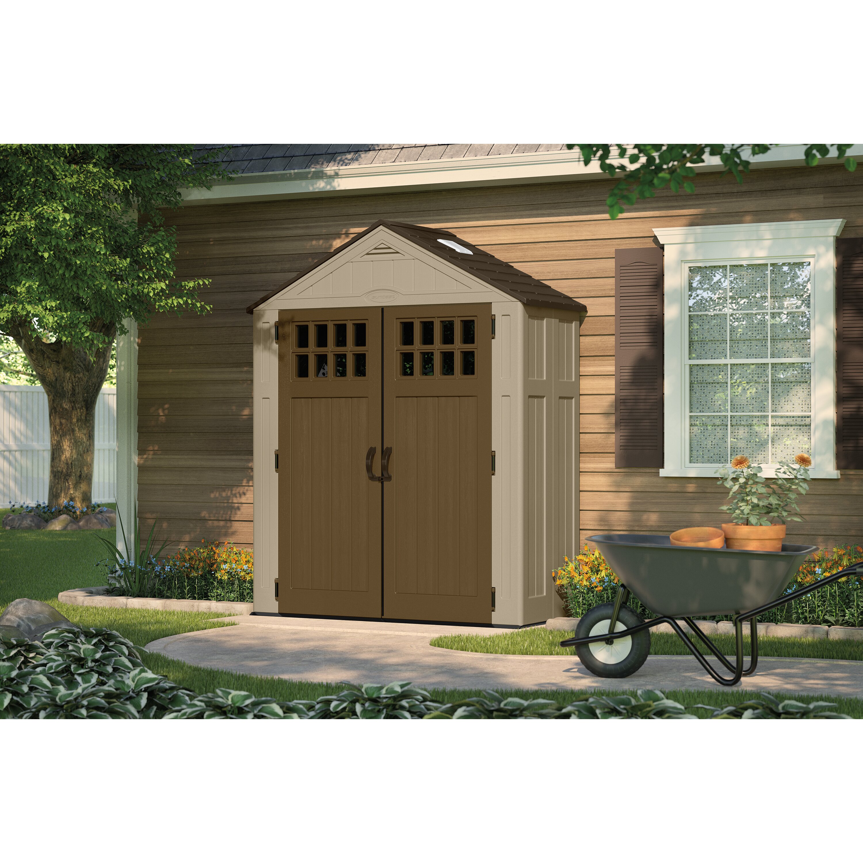 Suncast Everett 6 Ft. W x 3 Ft. D Resin Storage Shed &amp; Reviews 