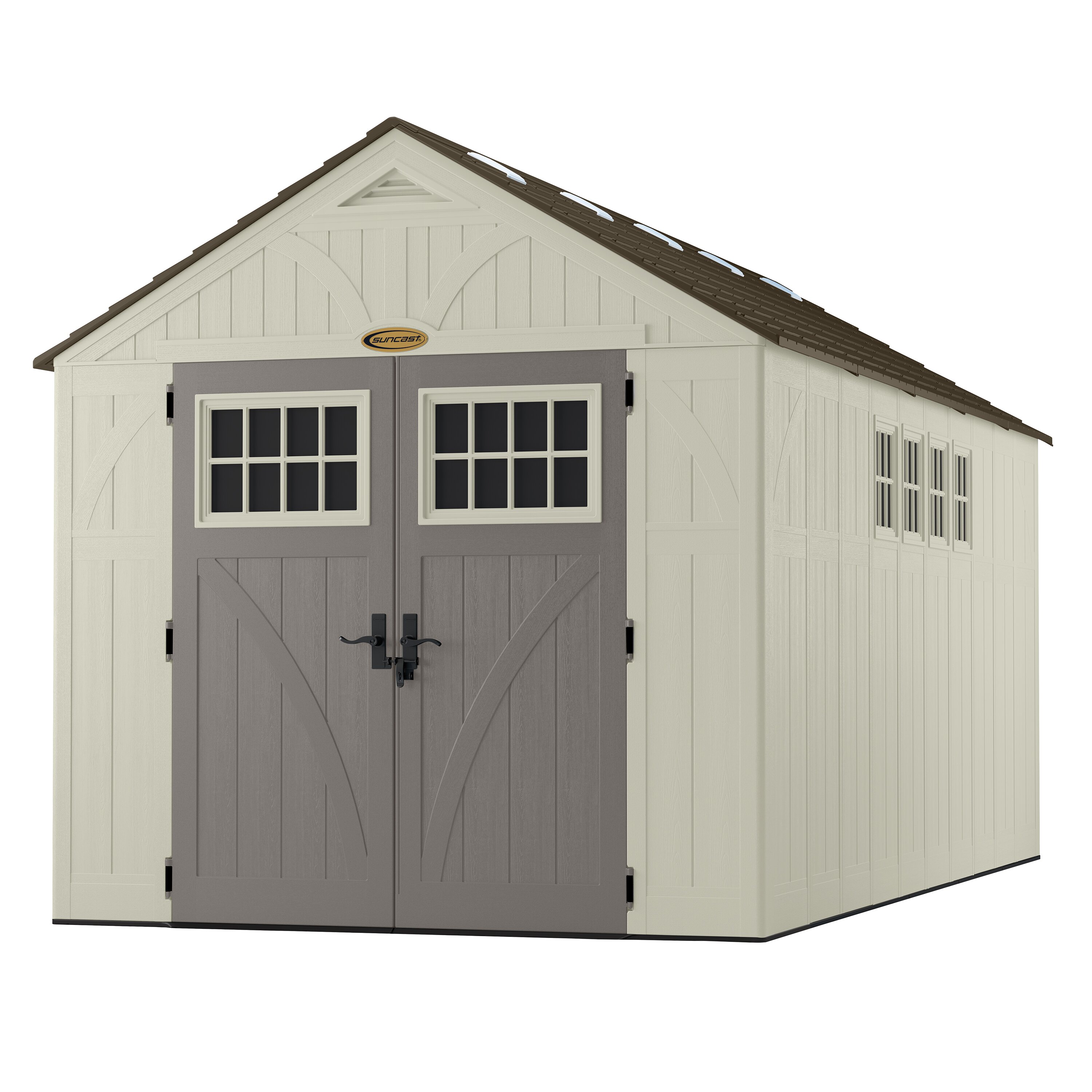 suncast tremont 8 ft. w x 16 ft. d resin storage shed