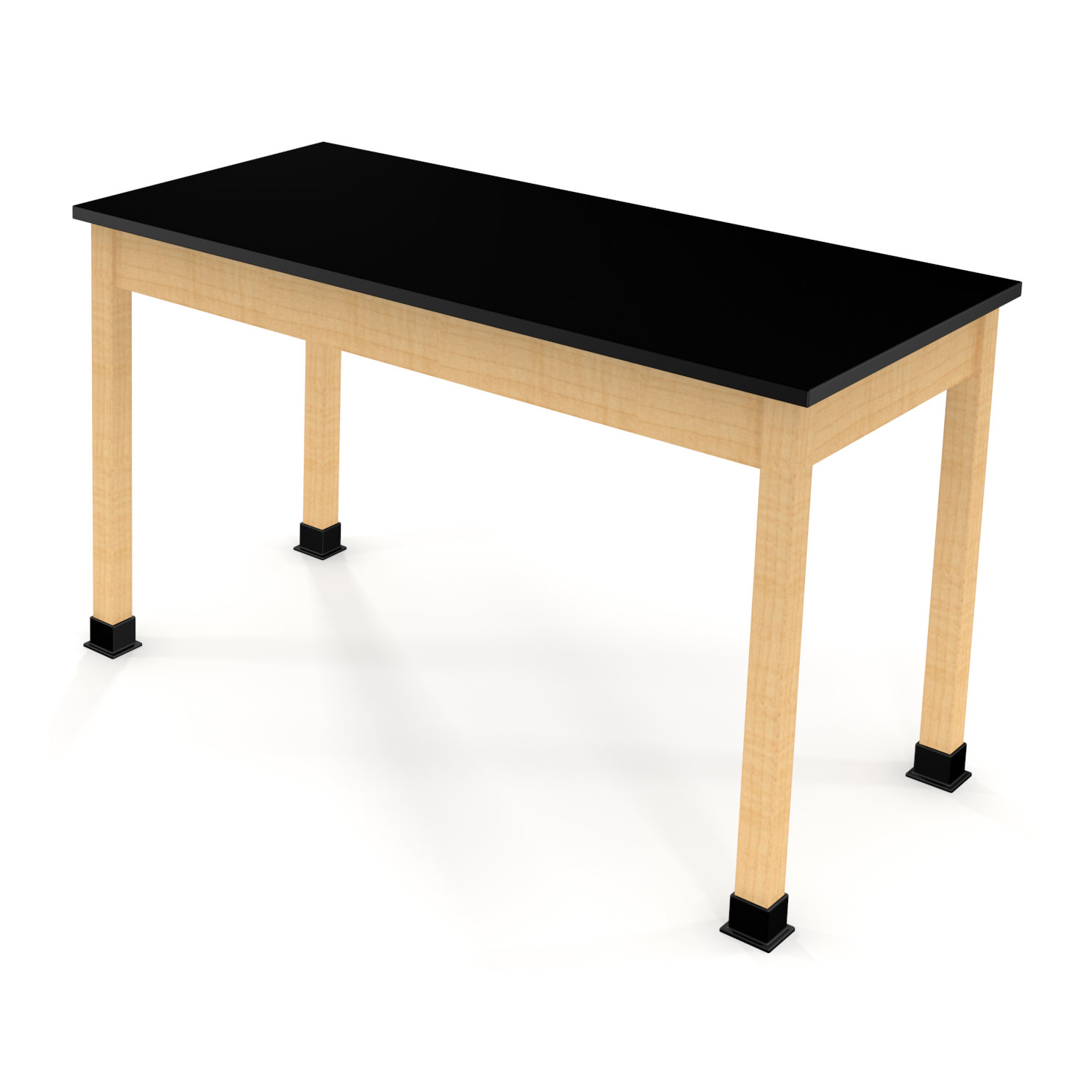 Fleetwood Wood Science Table with Black Epoxy Resin Top and Optional