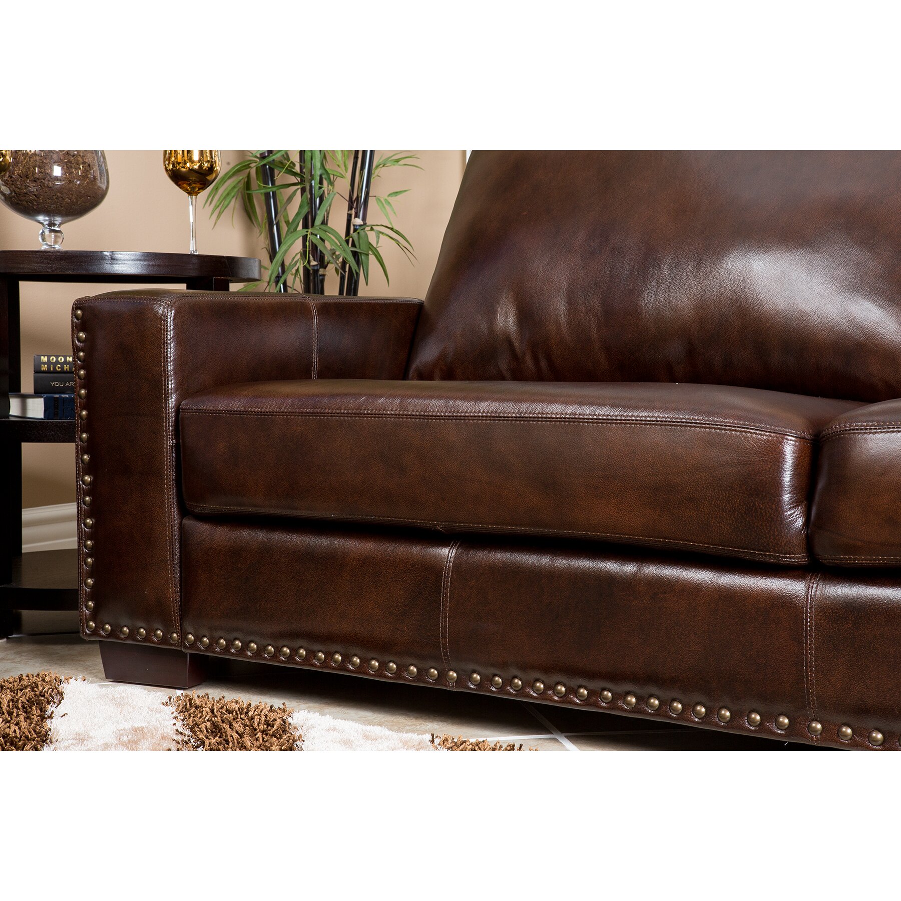 Abbyson Living Beverly Leather Loveseat & Reviews | Wayfair