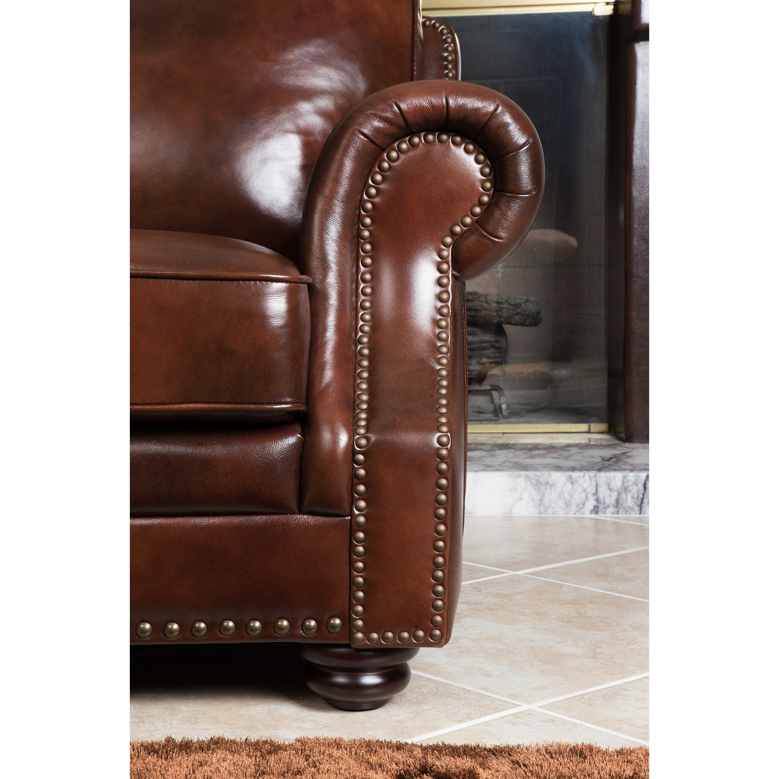 Abbyson Living Karington Leather Sofa & Reviews Wayfair