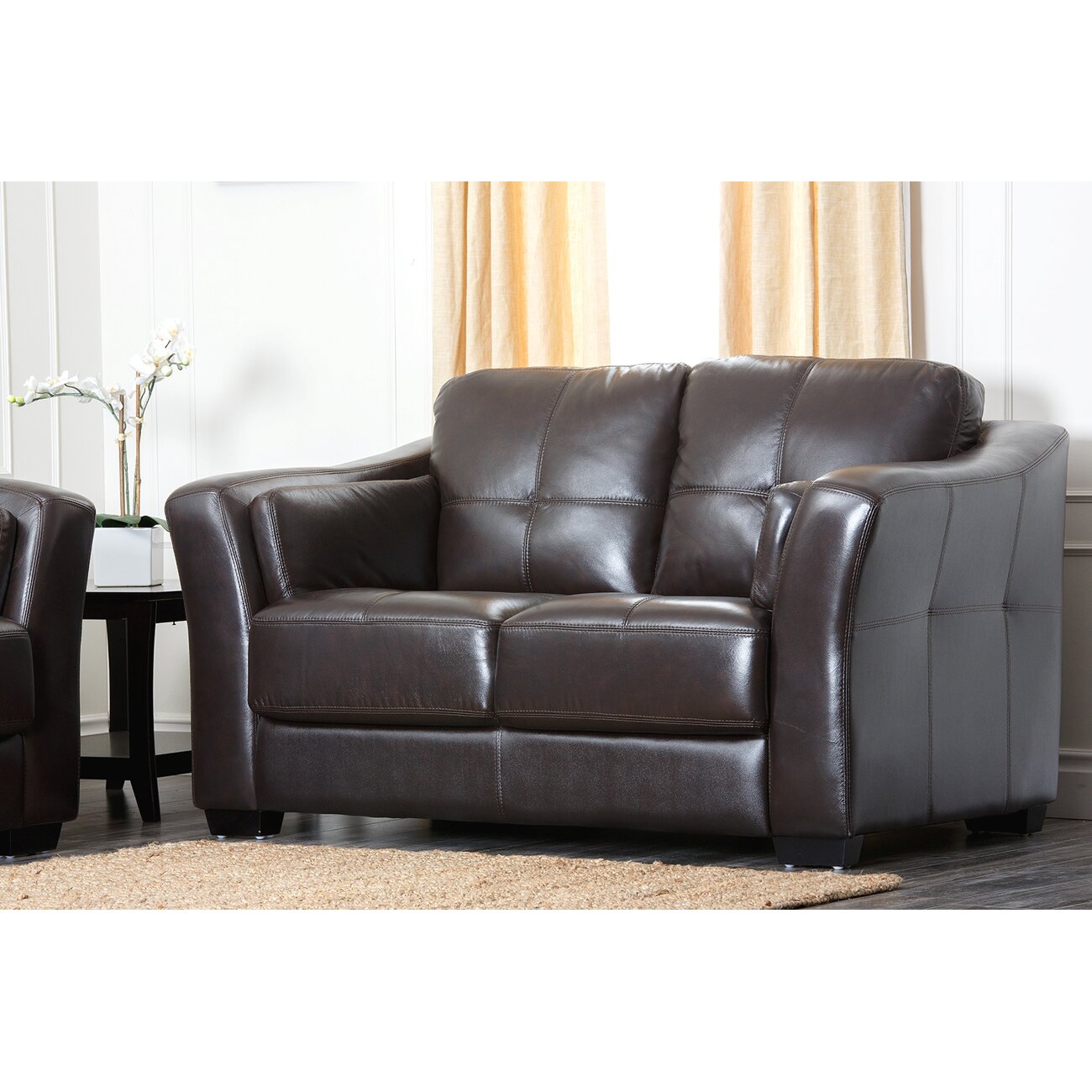 Abbyson Living Sydney Premium Leather Loveseat &amp; Reviews ...