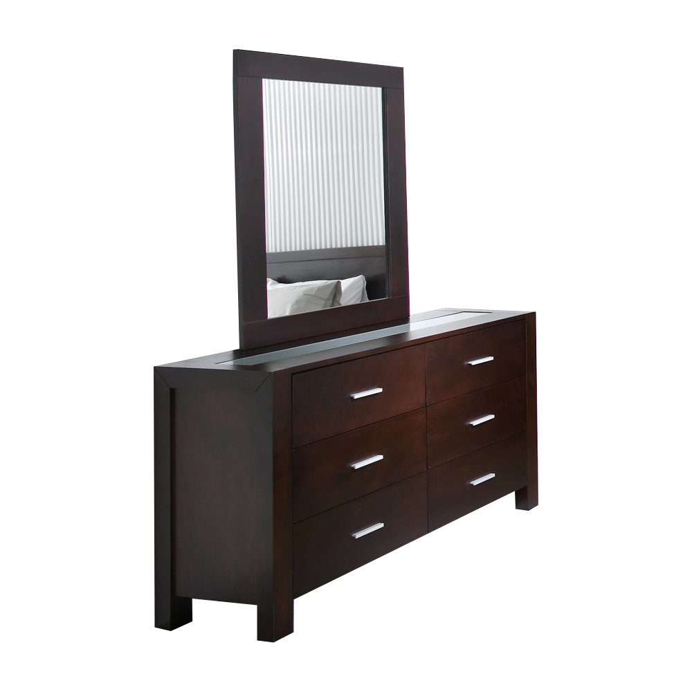 Abbyson Living Azara 6 Drawer Dresser and Mirror Set & Reviews Wayfair