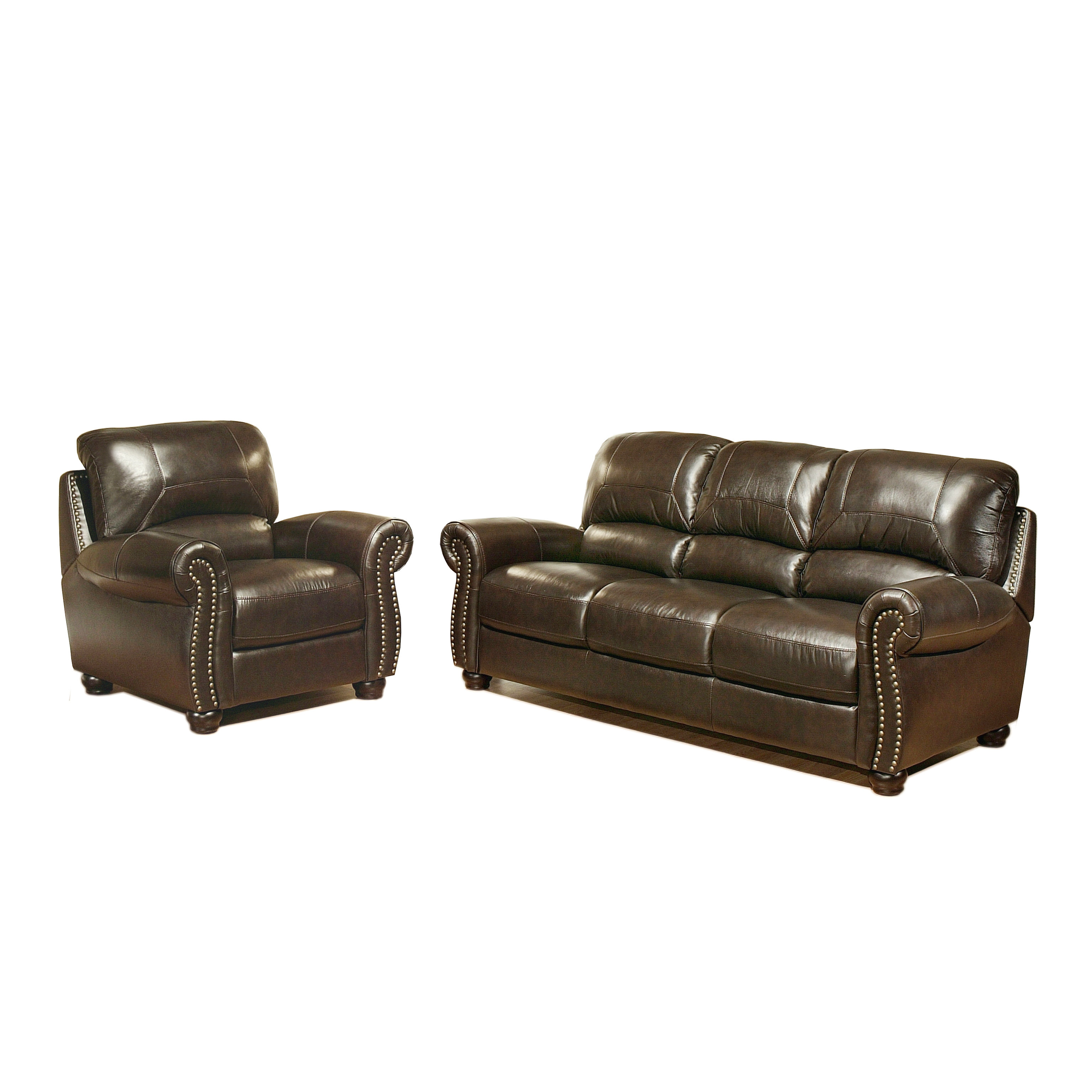 Abbyson Living Broadway Leather Sofa & Reviews Wayfair