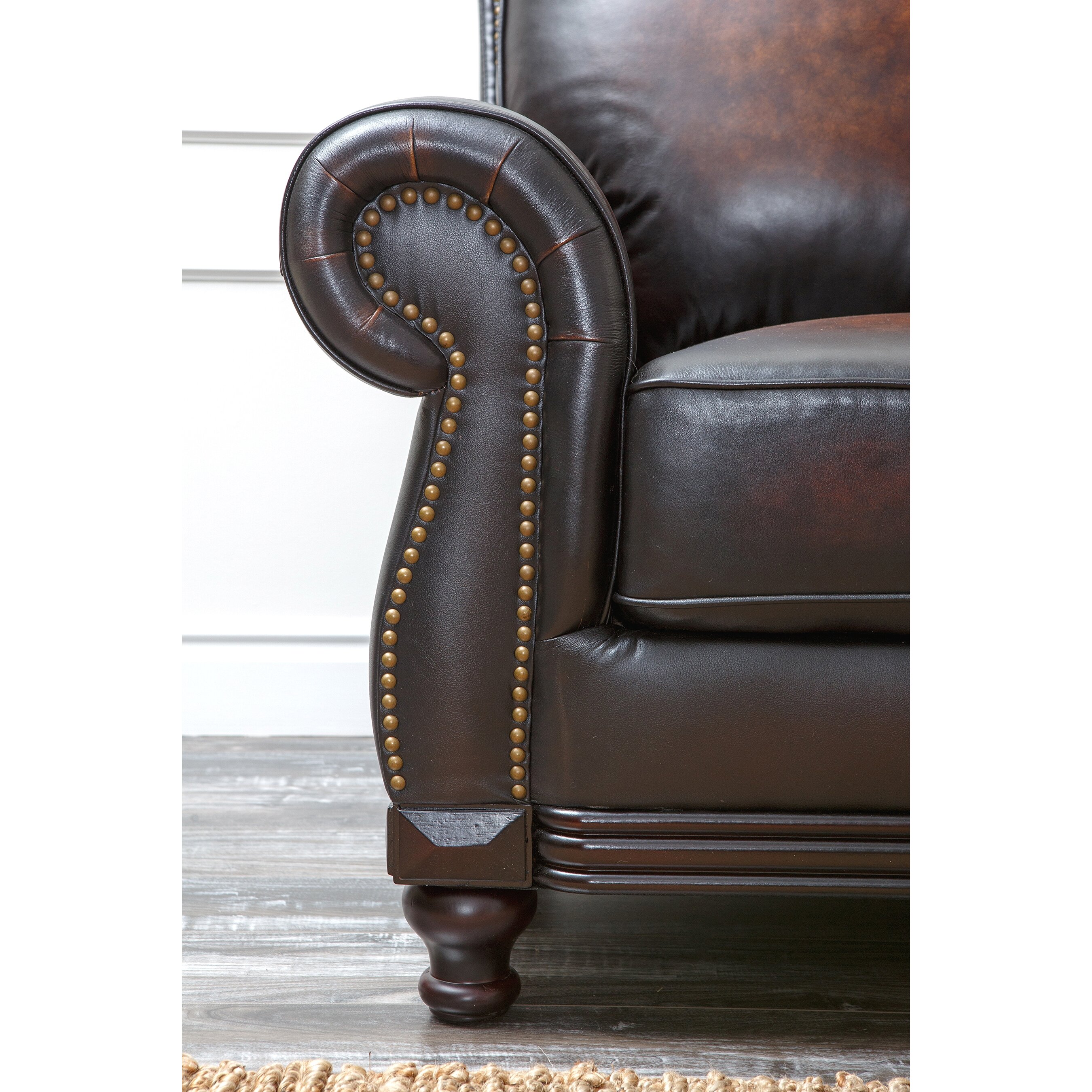 Abbyson Living Barclay Leather Sofa | Wayfair