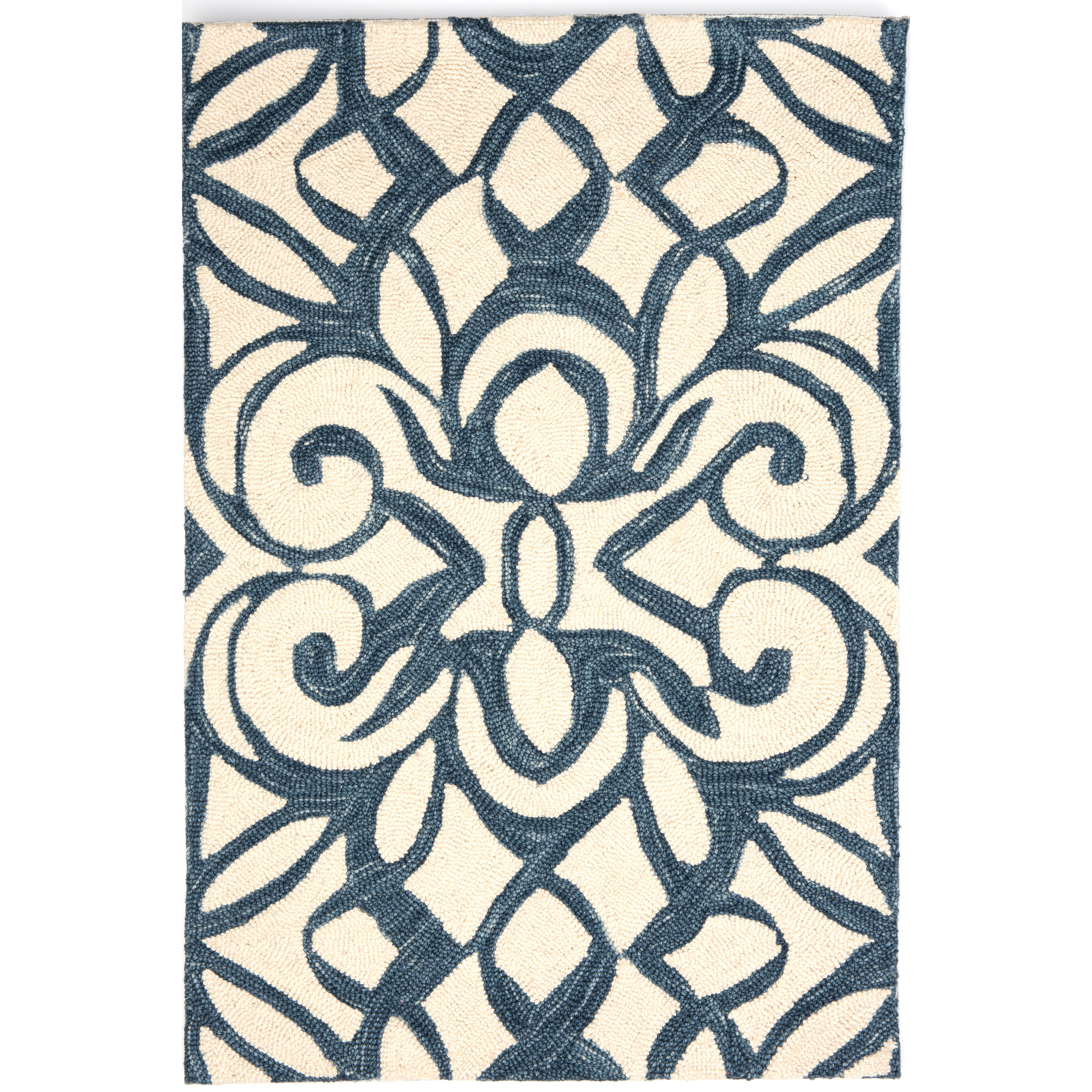 Dash and Albert Rugs Hooked Blue/White Area Rug & Reviews Wayfair