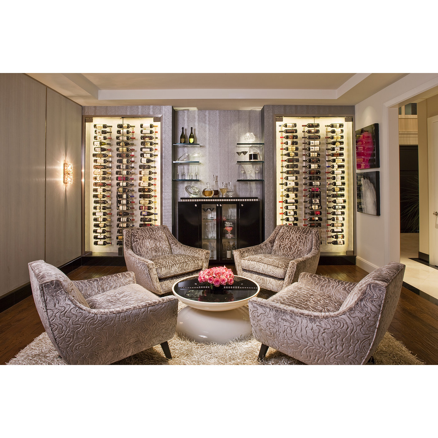 9 bottle wall mounted wine rack