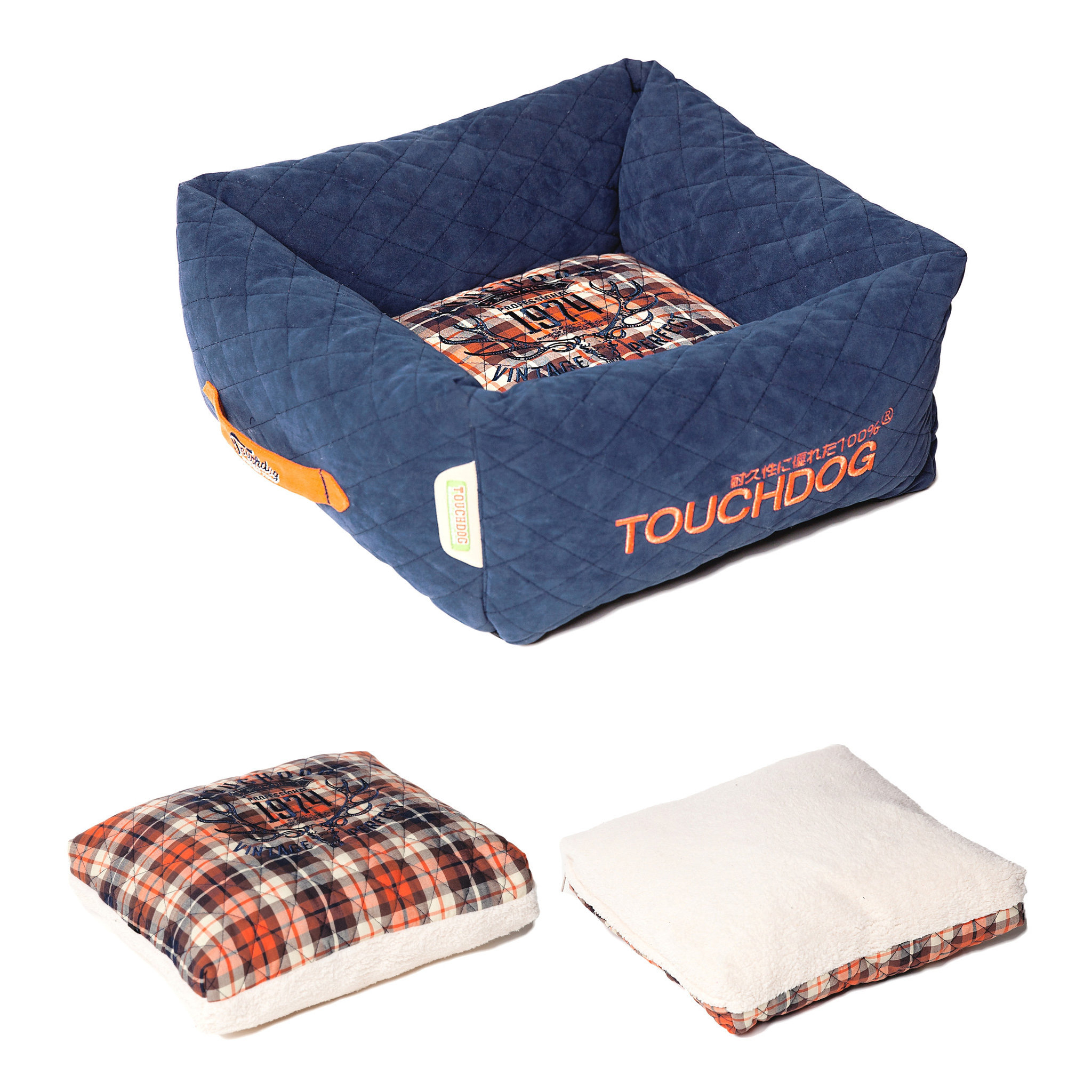 Pet Life ExquisiteWuff Posh Rectangular Diamond Stitched Fleece Plaid