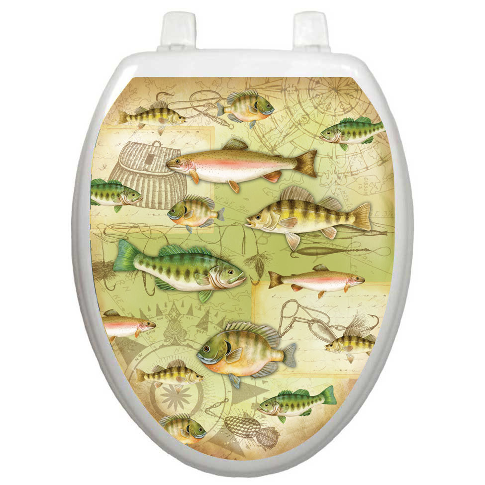 Toilet Tattoos Gone Fishing Toilet Seat Decal Wayfair
