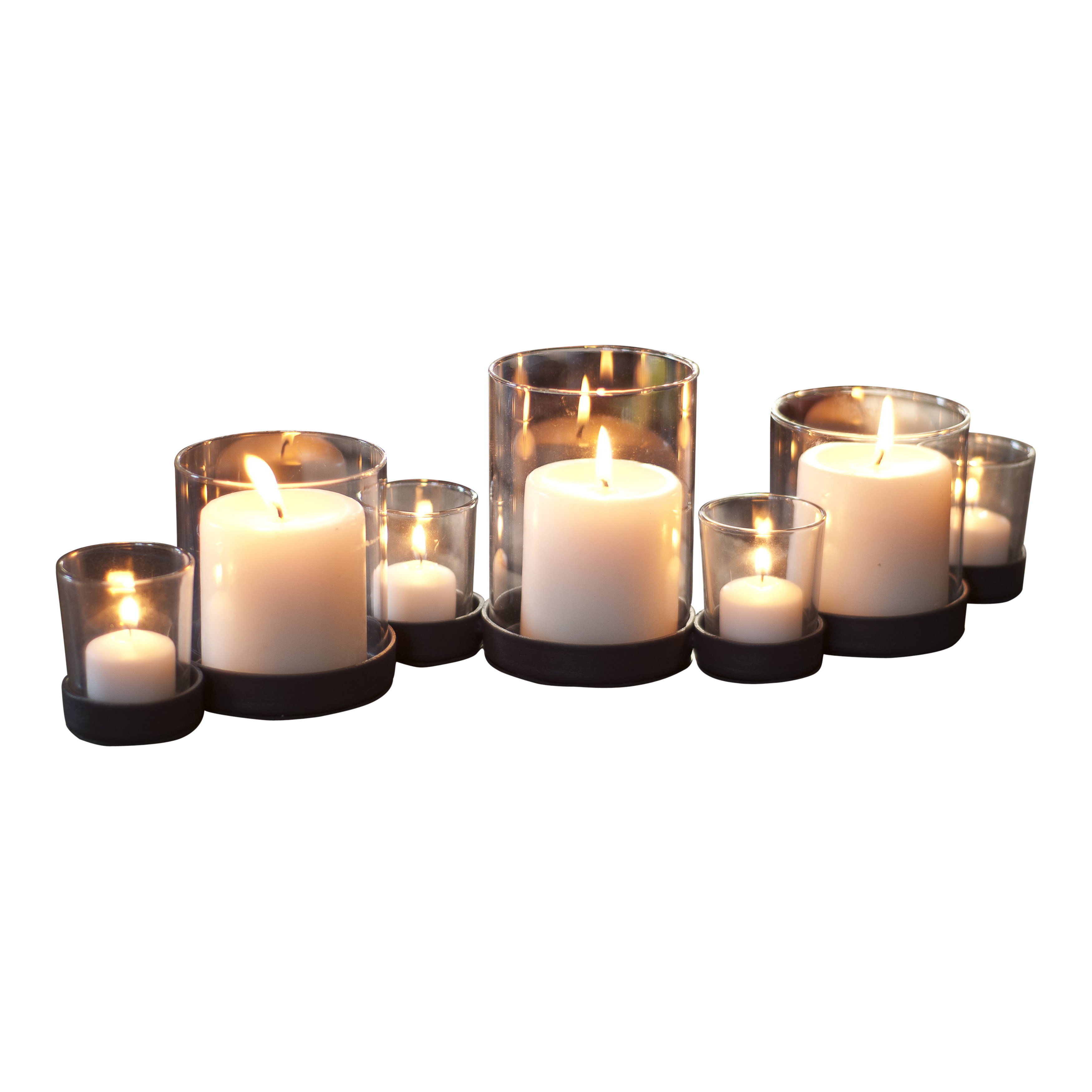 Brayden Studio Selby 7 Piece Bubbles Iron and Glass Candle Holder Set & Reviews Wayfair