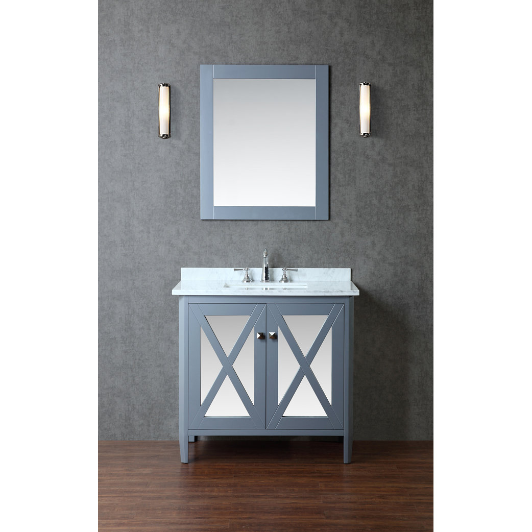 Ariel Bath Summit 36" Single Bathroom Vanity Set with Mirror & Reviews
