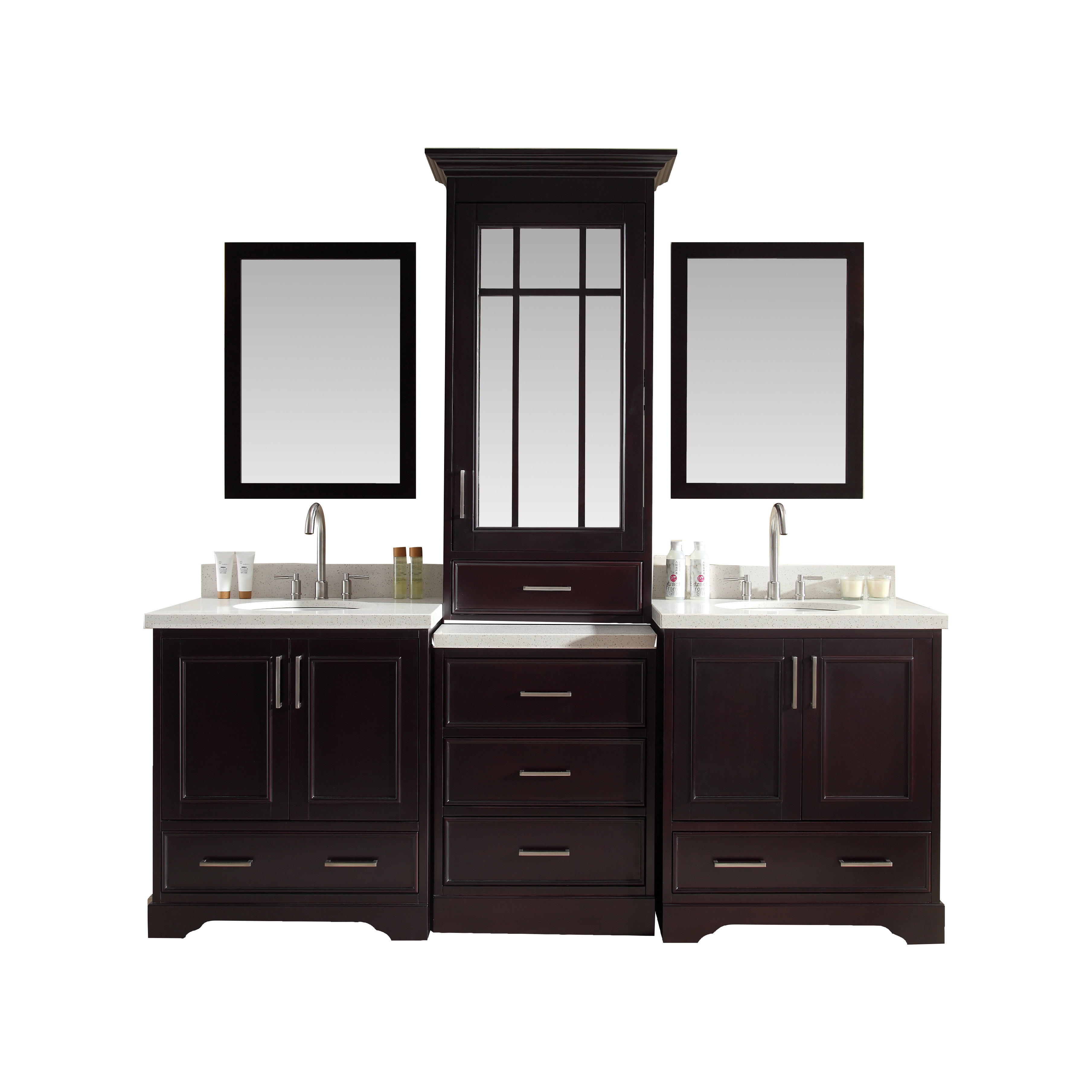 Ariel Bath Stafford 85" Double Sink Vanity Set with Mirror Wayfair