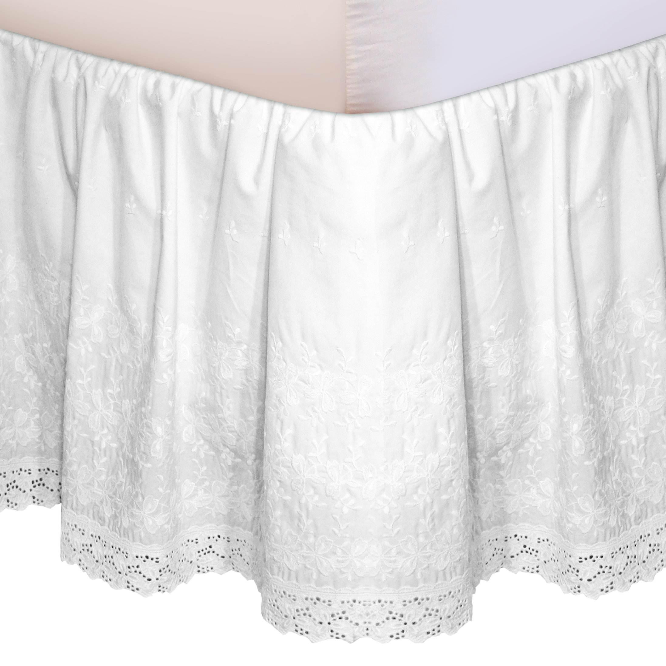 One Allium Way Morissette Embroidered Bed Skirt & Reviews Wayfair