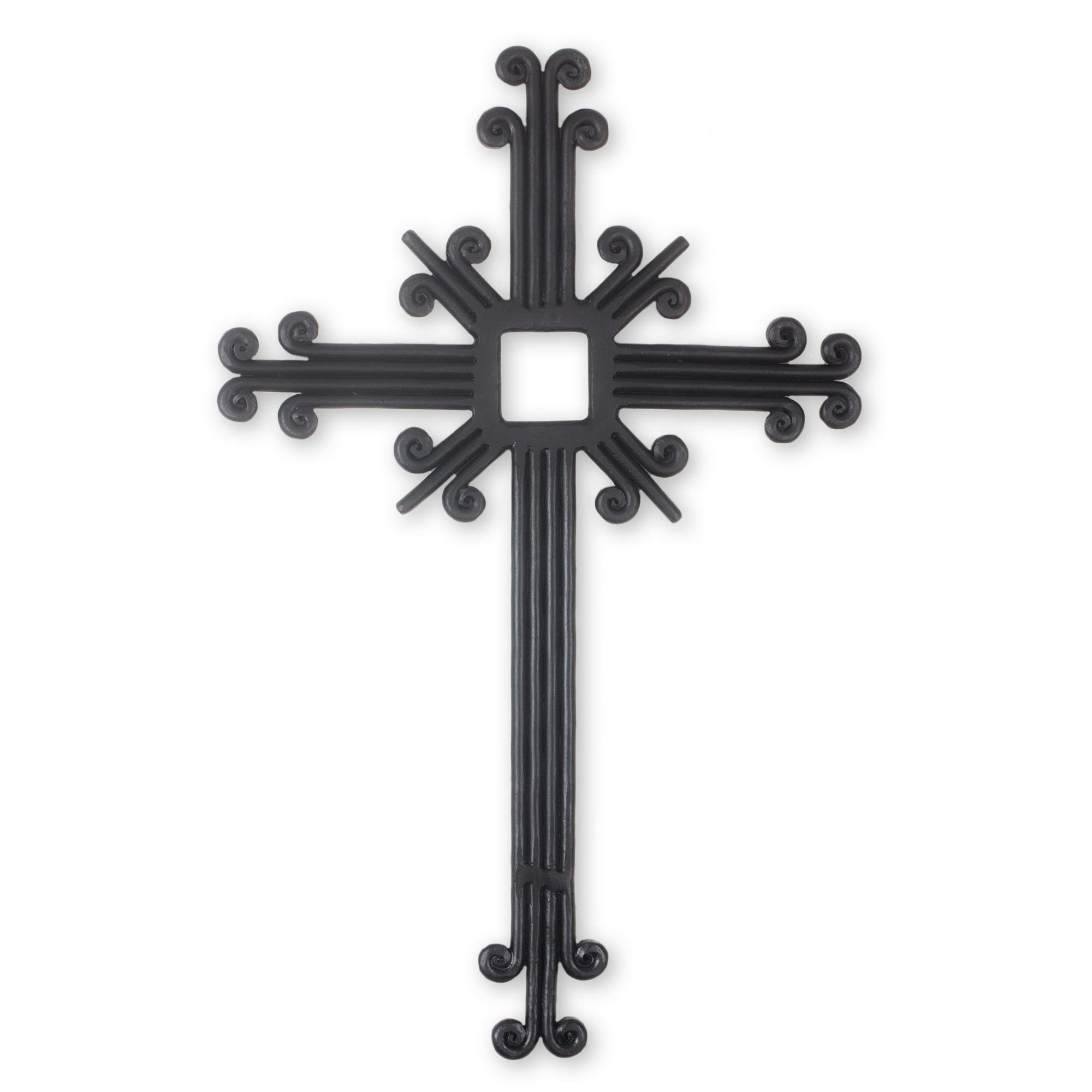 Novica Byron Toscano Wrought Iron Wall Cross Artisan Crafted Wall Decor