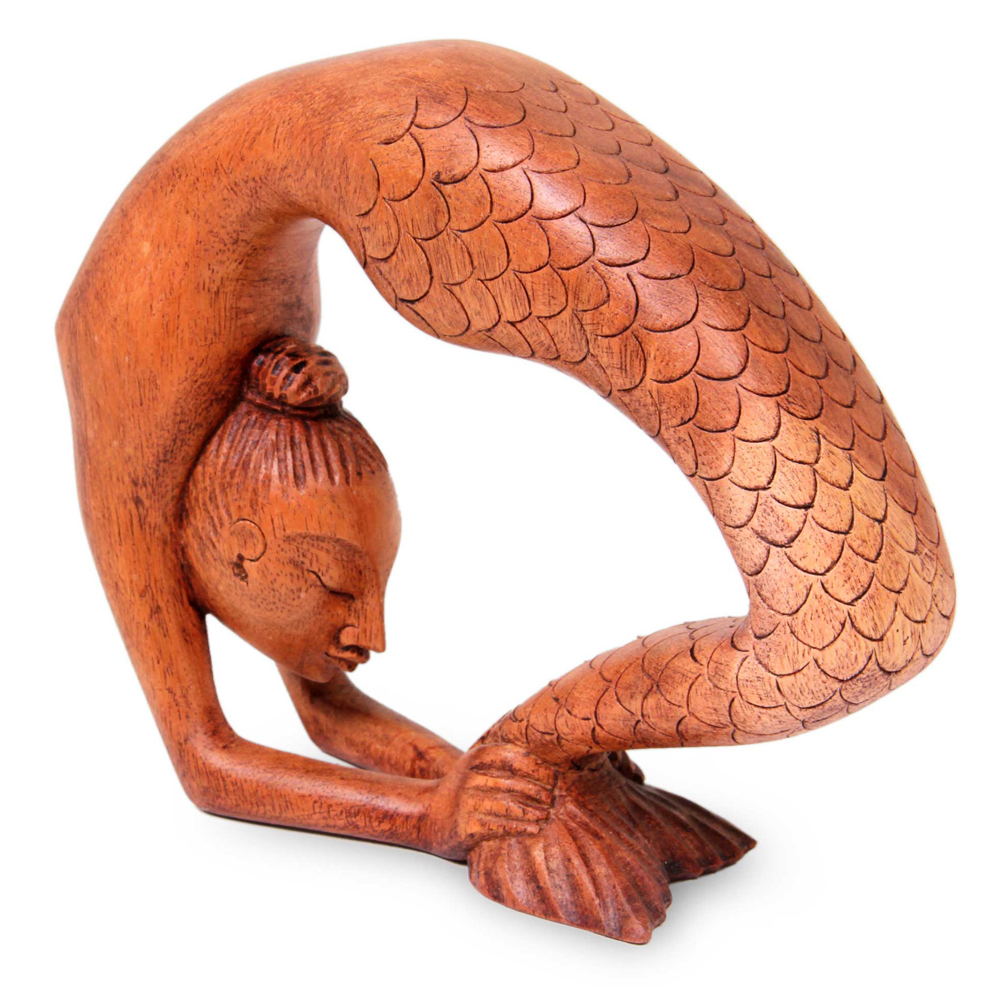 Novica Made Tresna Signed Mermaid Wood Sculpture Wayfair