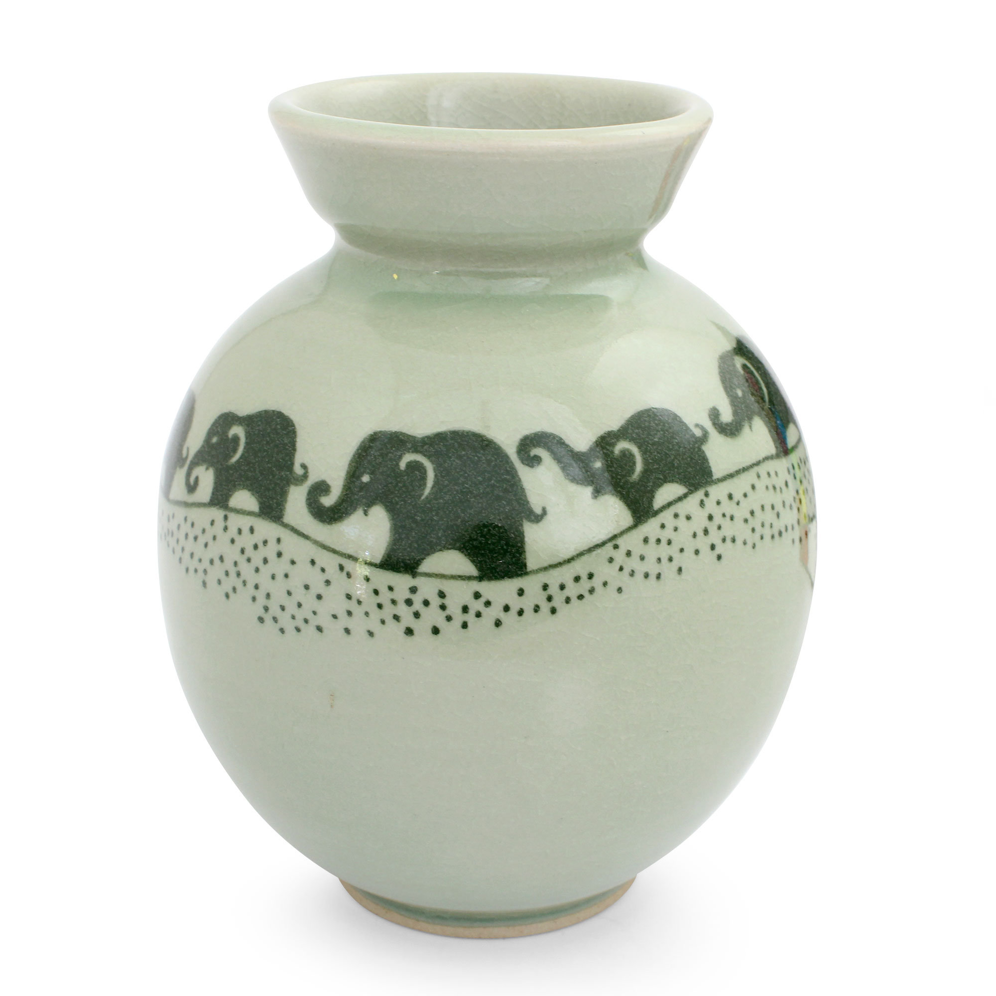 Novica Celadon Ceramic Elephant Table Vase Wayfair