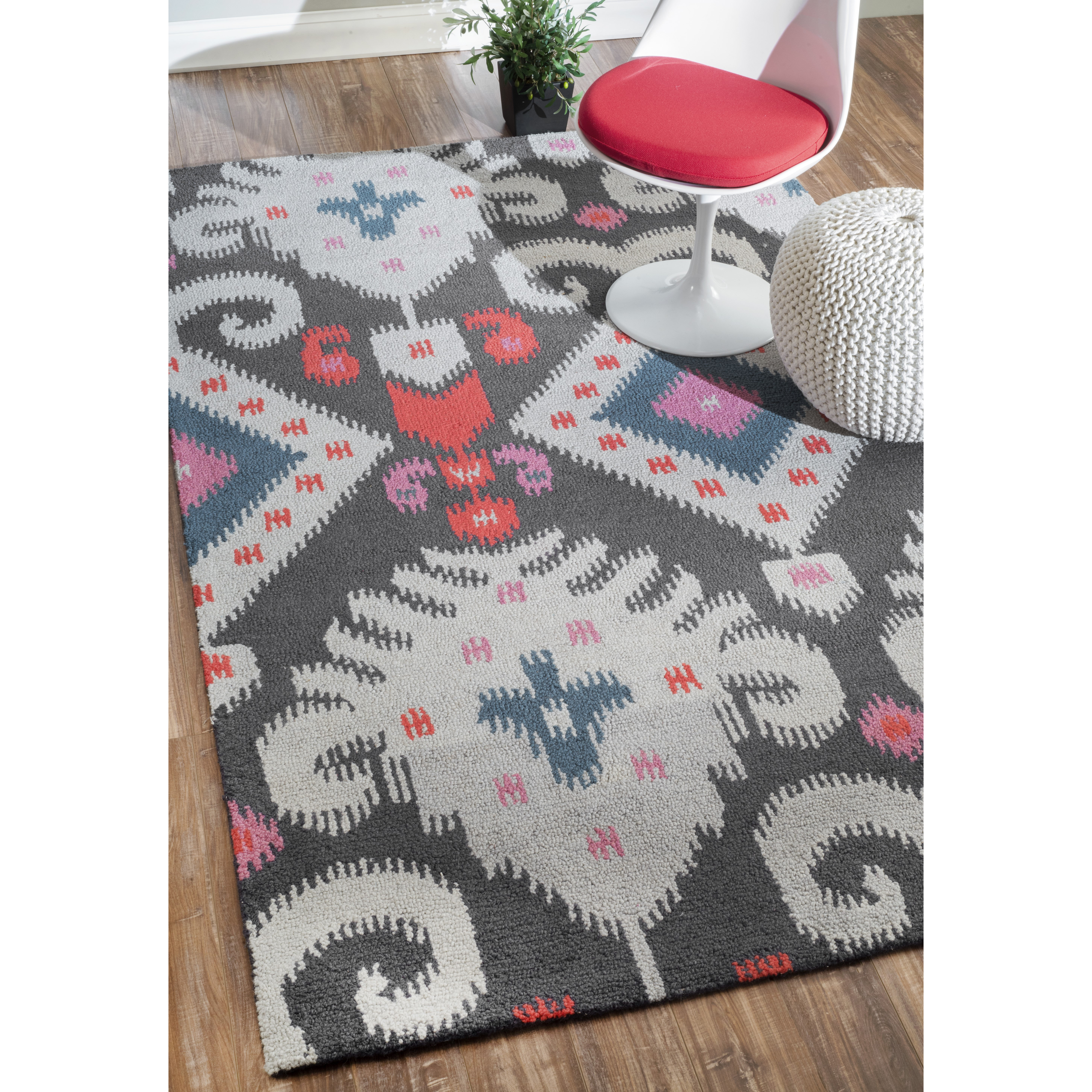 nuLOOM Ikat Talia Hand Looped Gray Area Rug & Reviews Wayfair