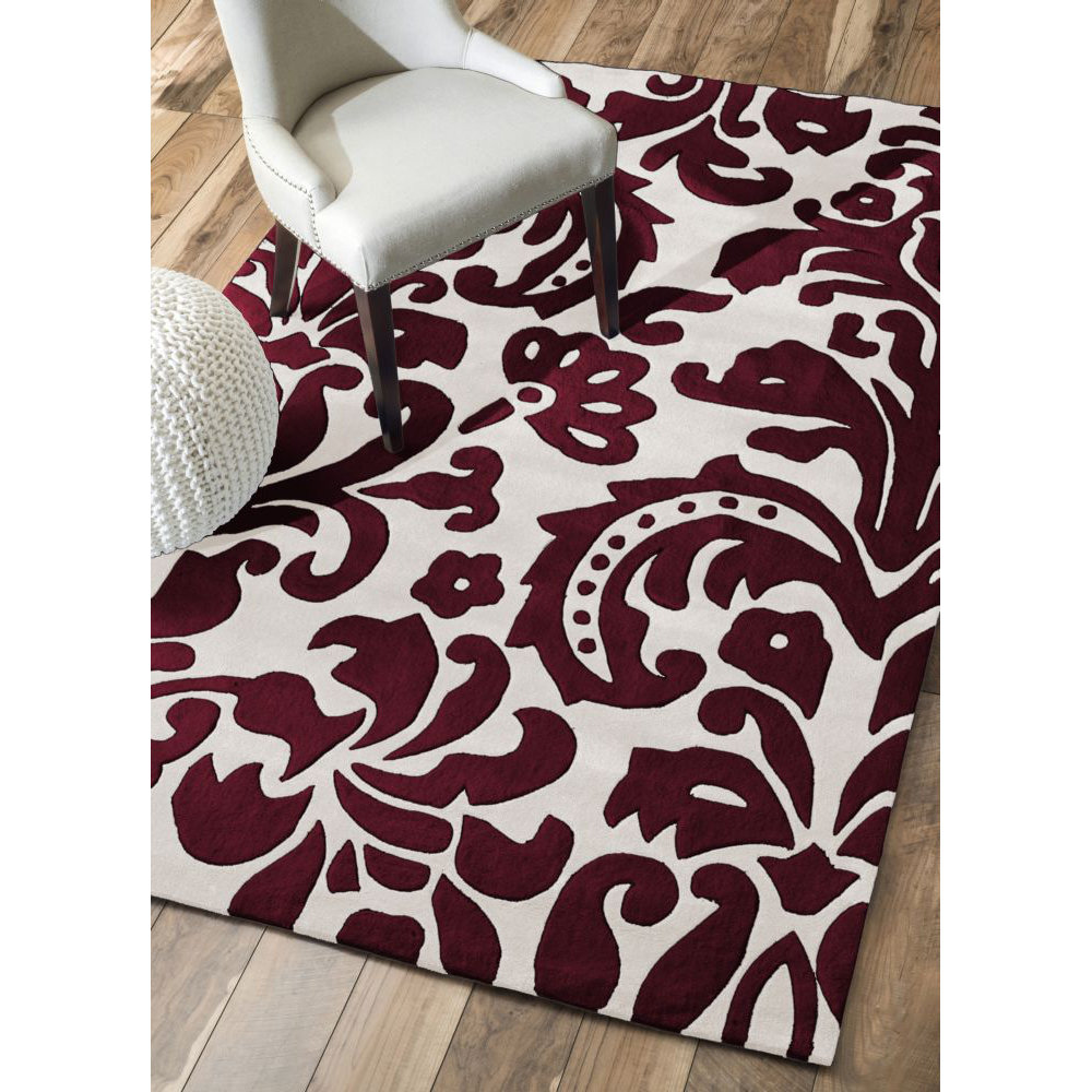 nuLOOM Cine Red Modern Damask Area Rug & Reviews Wayfair