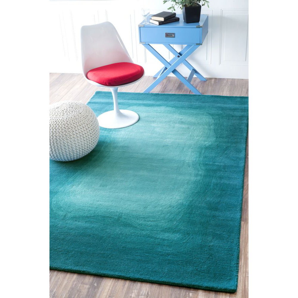 nuLOOM Modella Teal Ombre Border Area Rug & Reviews Wayfair