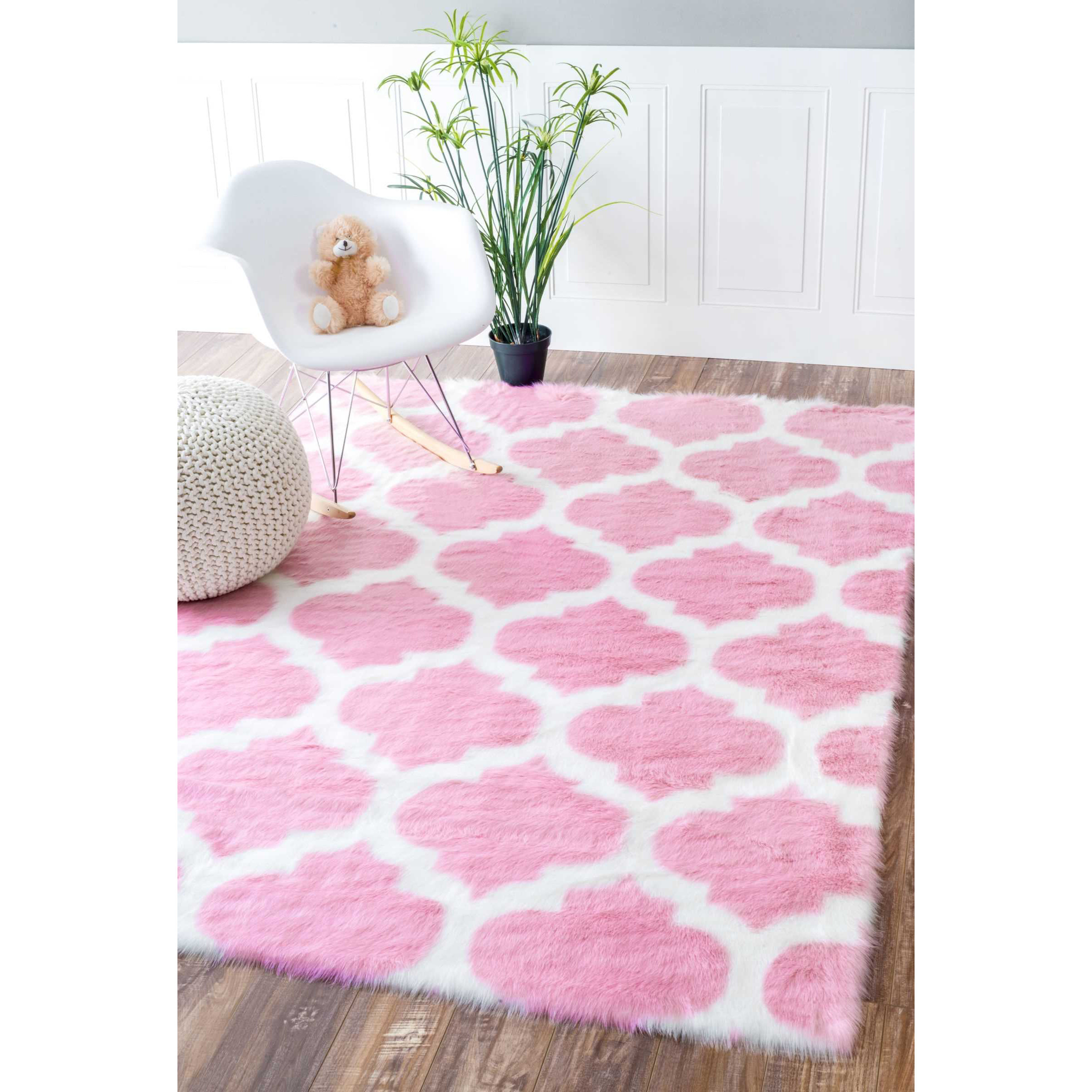 nuLOOM Shaunna Faux Sheepskin Pink Area Rug & Reviews Wayfair