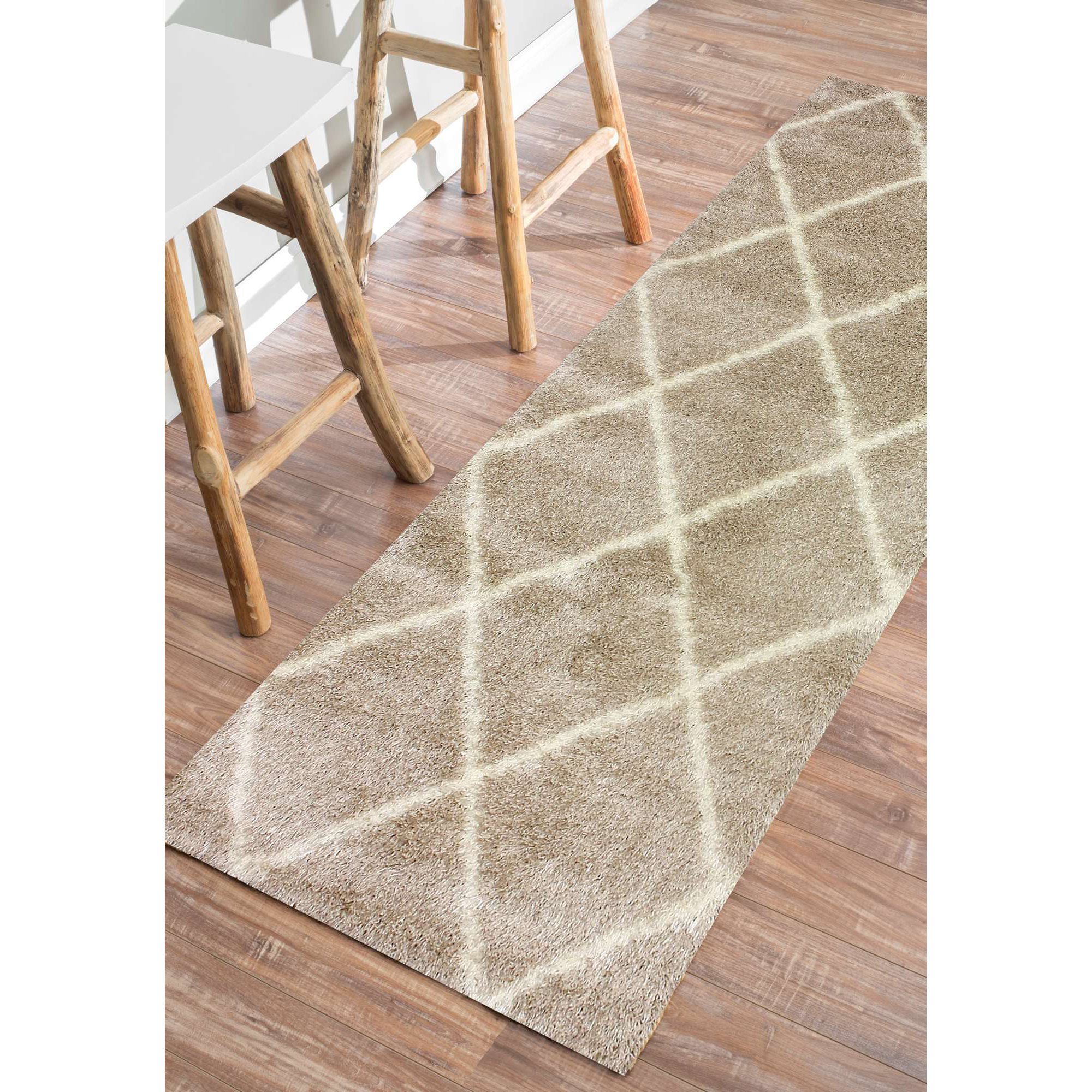 nuLOOM Shaggy Beige Trellis Shag Area Rug & Reviews Wayfair